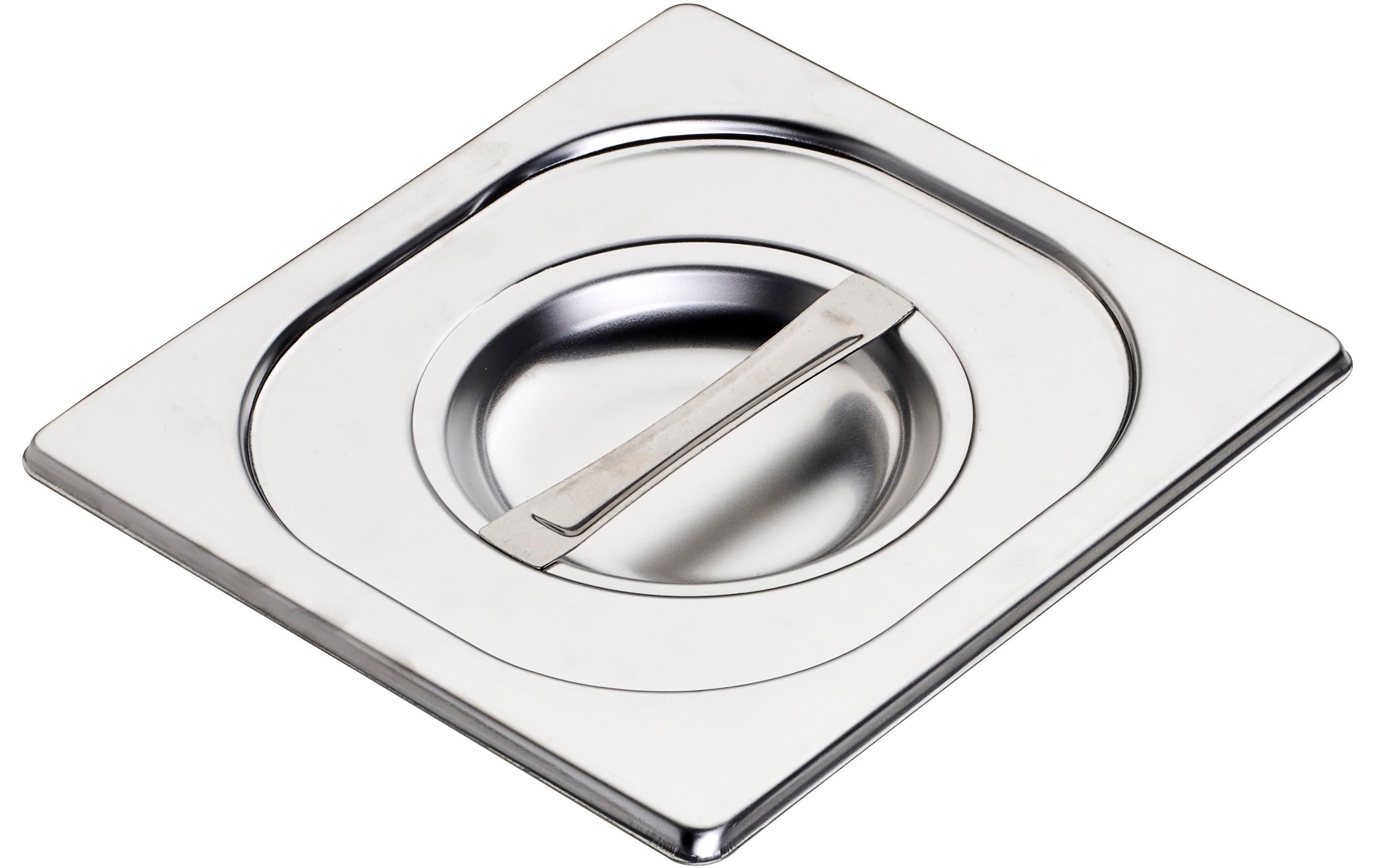 Inox GN-Deckel 1/6, 16,2 × 17,6 × 2 cm, Edelstahl, Silber