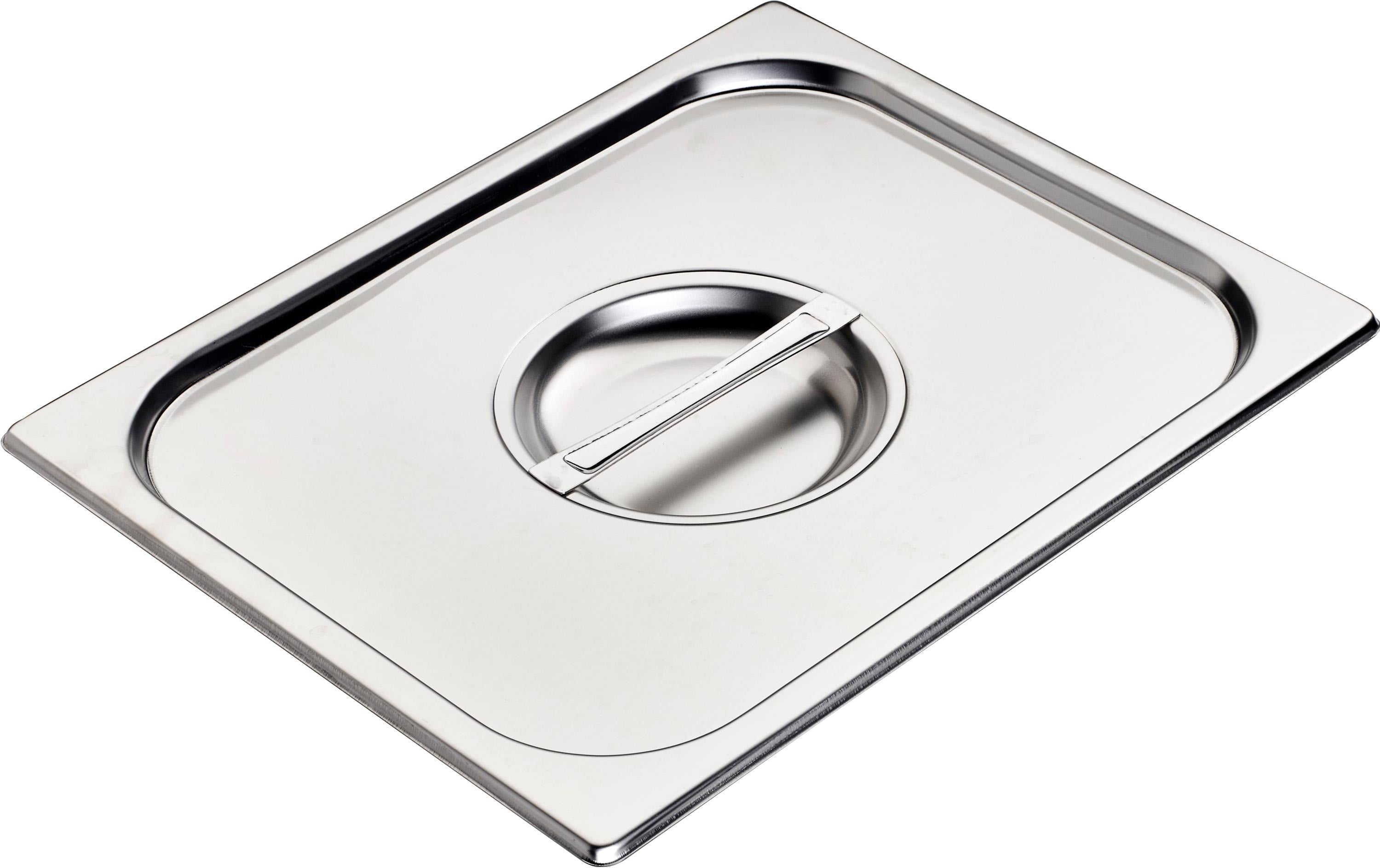 Inox Deckel – 26,5 × 32,5 × 2,0 cm, Edelstahl, Silber, spülmaschinenfest, für 1/2 GN-Behälter