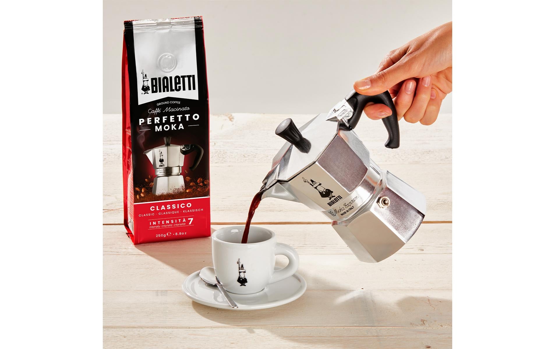 Bialetti Moka Express French Press / Kaffeebereiter – 0,2 l, 3 Tassen, Aluminium