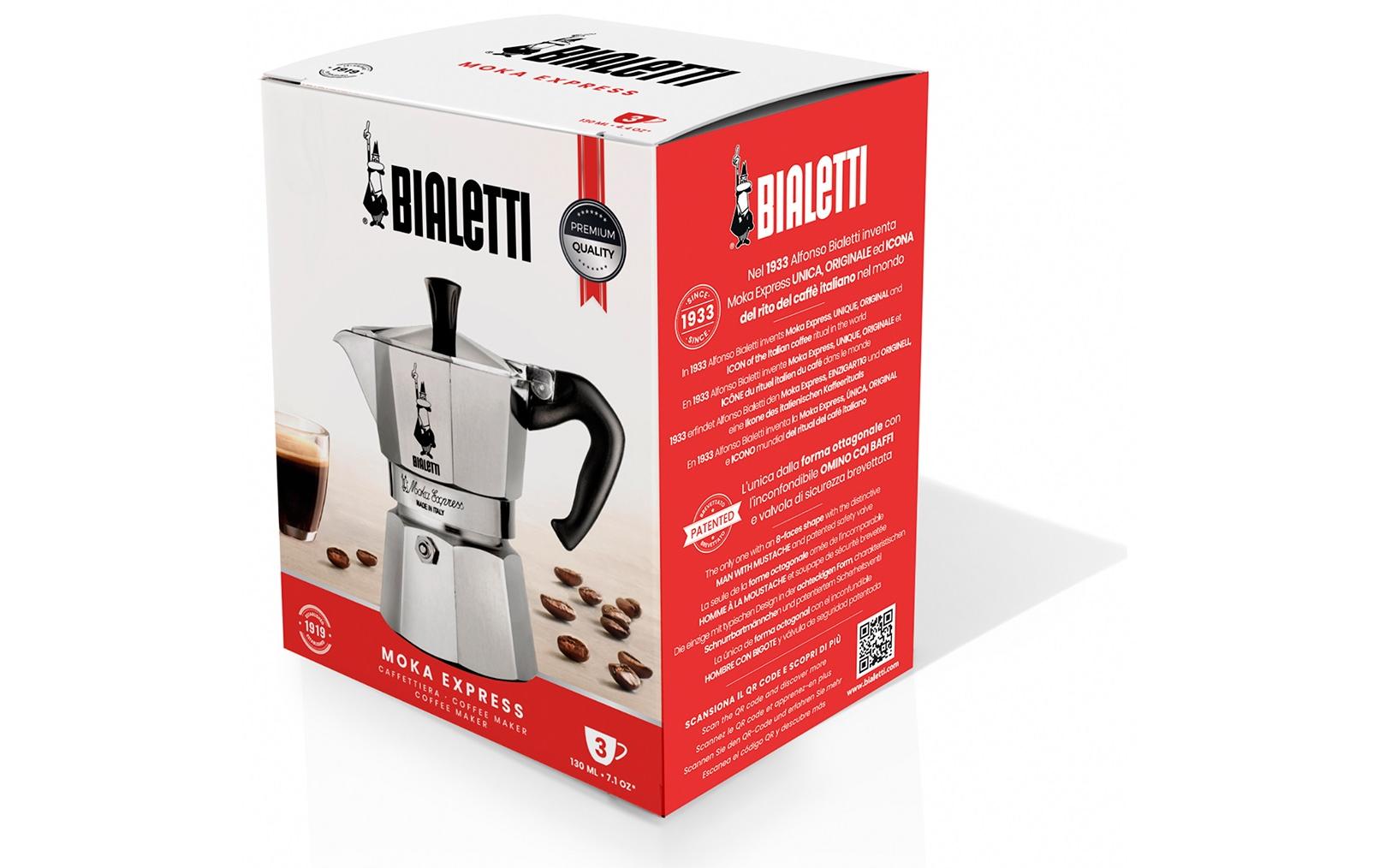 Bialetti Moka Express French Press / Kaffeebereiter – 0,2 l, 3 Tassen, Aluminium