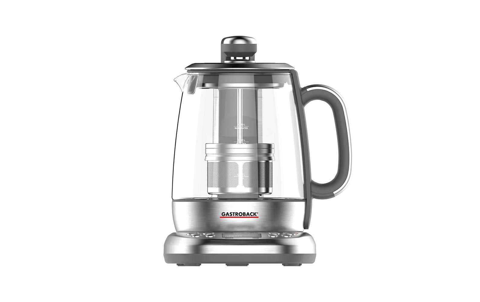 Gastroback Advanced 42440 – Tee- & Wasserkocher, 1,5 l, 2000 W, Glas/Edelstahl, Warmhalten, 360°-Basis