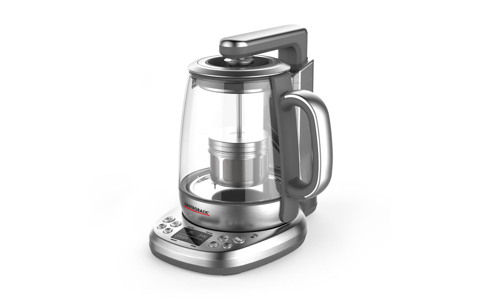 Gastroback Advanced 42440 – Tee- & Wasserkocher, 1,5 l, 2000 W, Glas/Edelstahl, Warmhalten, 360°-Basis