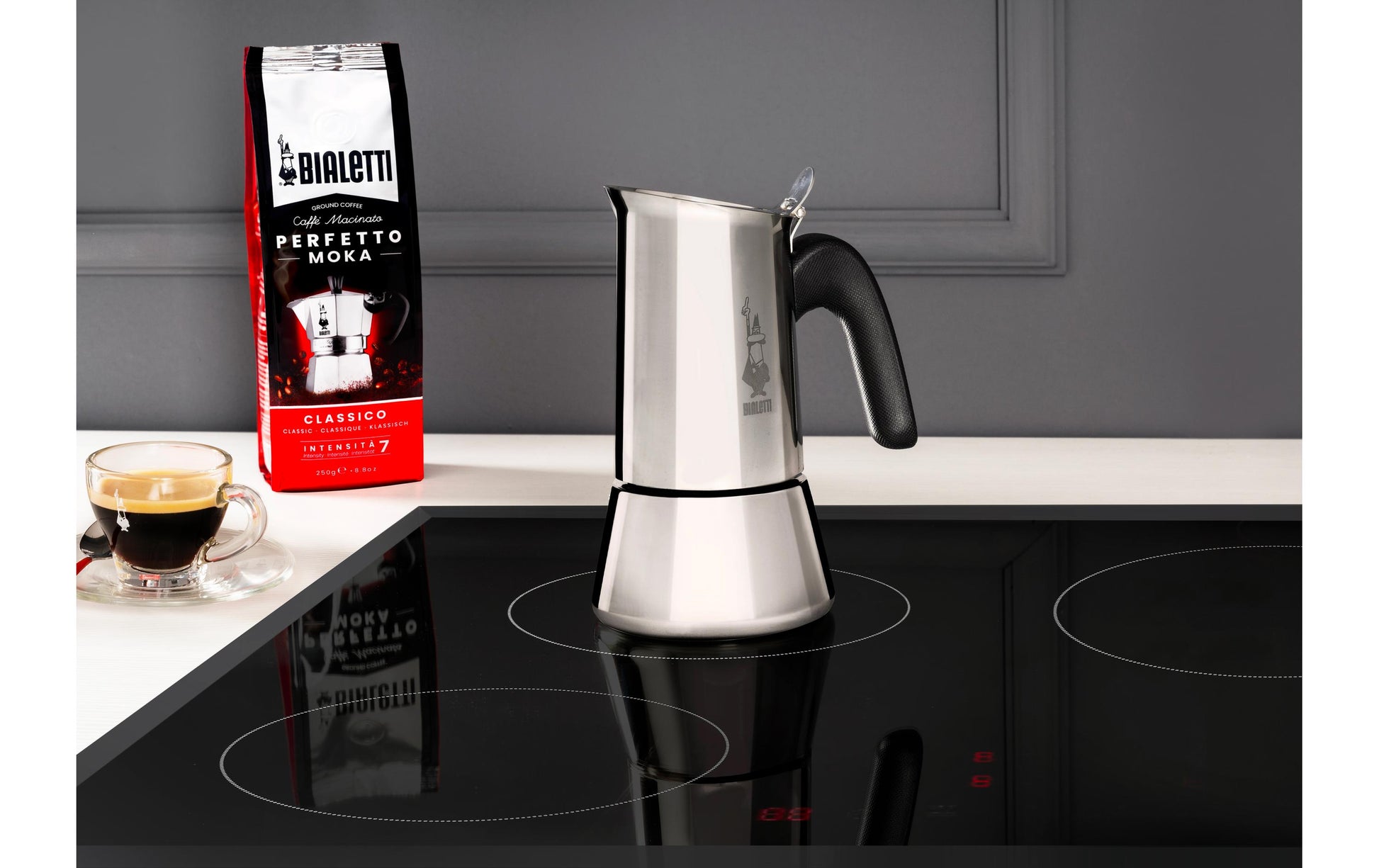 Bialetti Venus French Press / Kaffeebereiter – für Gasherde, 0,1 l, 2 Tassen, Edelstahl