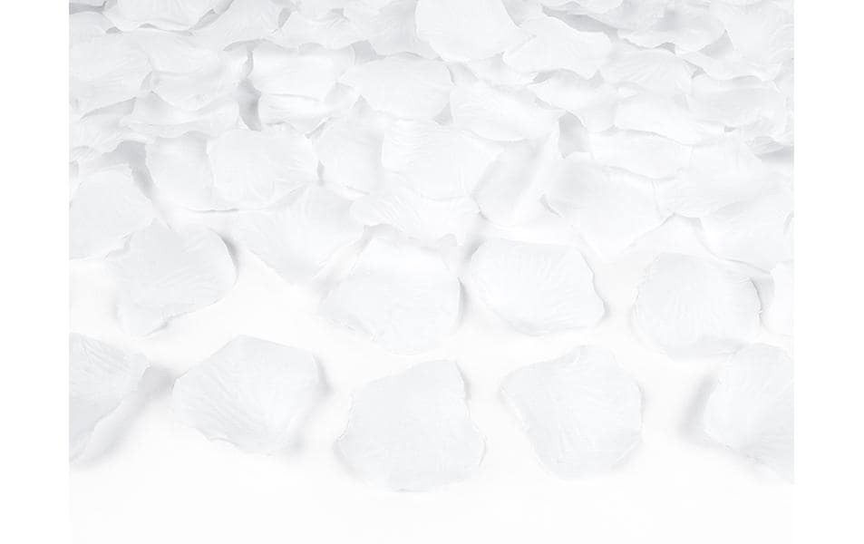 PartyDeco Dekoration Rosenblüten Hochzeit – Weiss – Stoff – 500 Stk