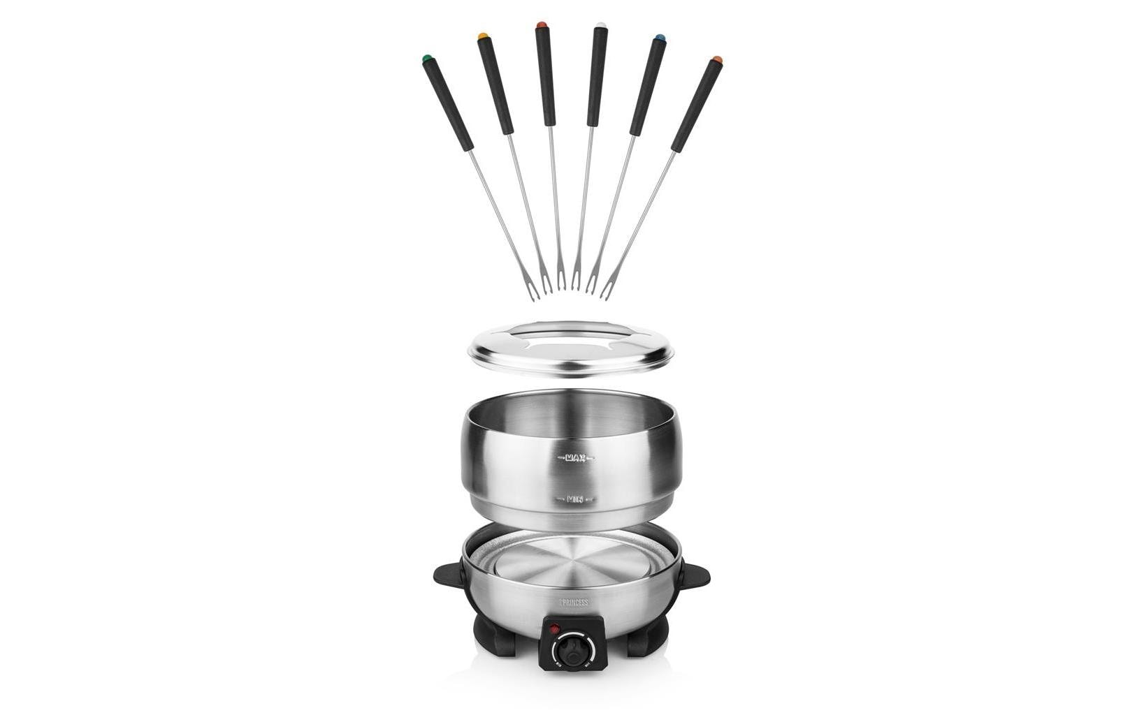 Princess Fondue-Set 172700 – Edelstahl, 2 l, 6 Personen – Netzbetrieb