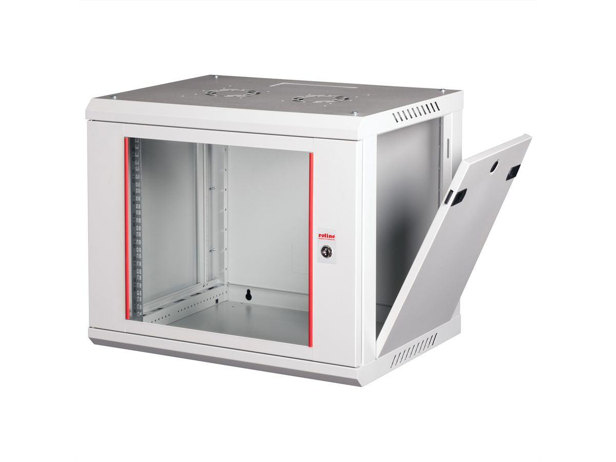ROLINE Basic Plus – 19" Wandverteiler 9U, IP20, abschliessbar, 600 × 450 × 512 mm, lichtgrau, Stahl
