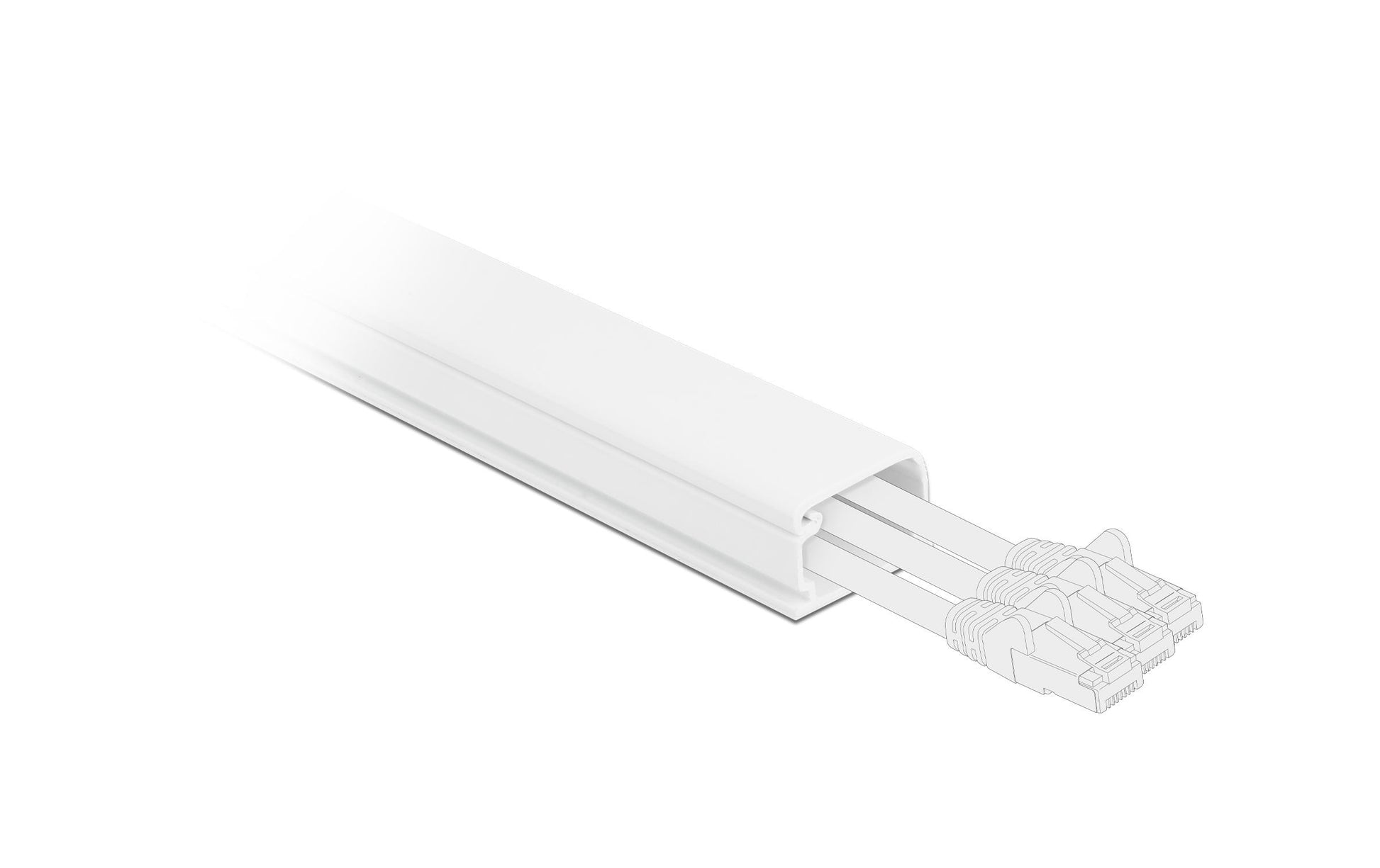 DeLOCK Wandkanal – 22×15 mm – 1 m – PVC – Weiss, selbstklebend, 1 Stk.