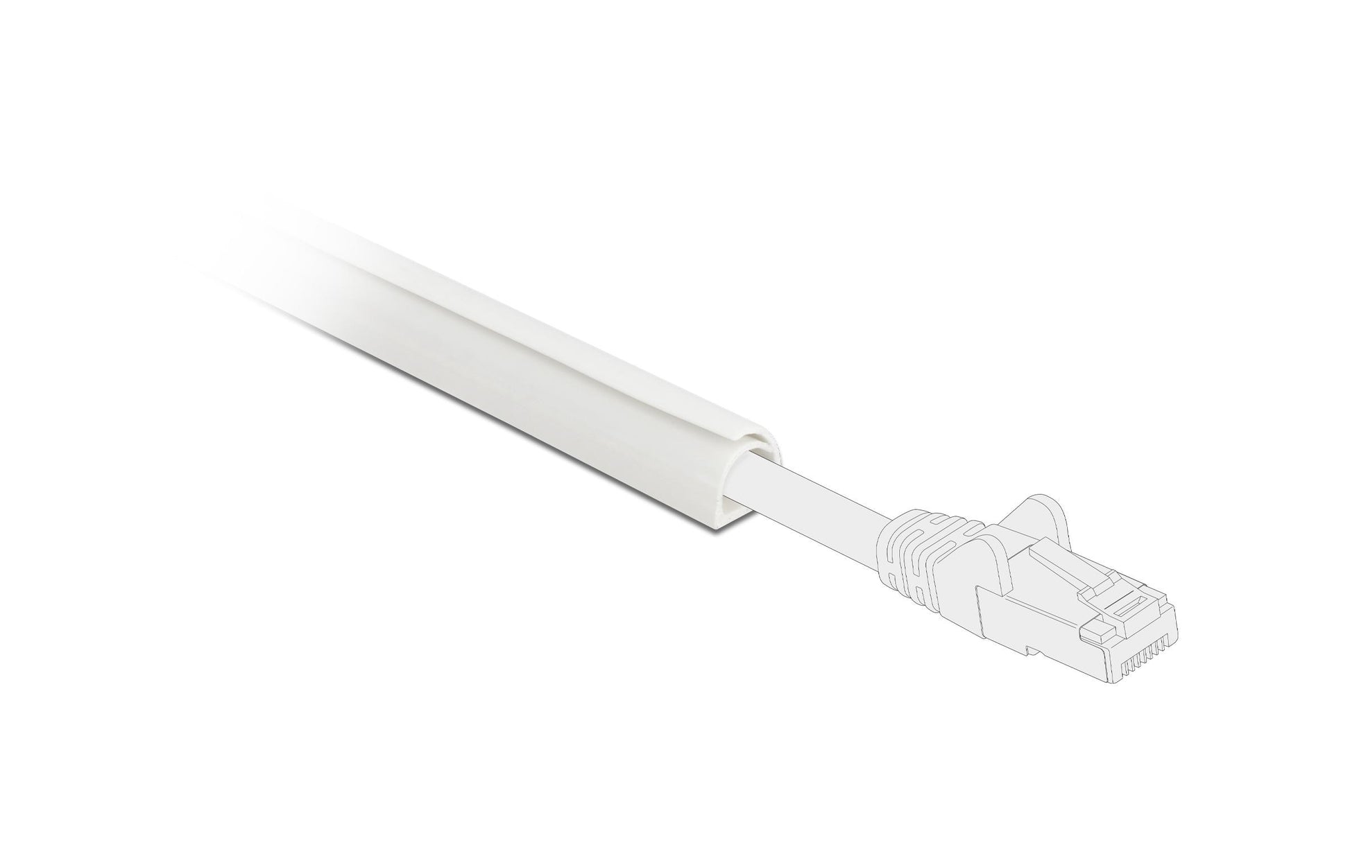 DeLOCK Wandkanal – 12 × 12 mm – 1 m – PVC – Weiss, selbstklebend, 1 Stk.