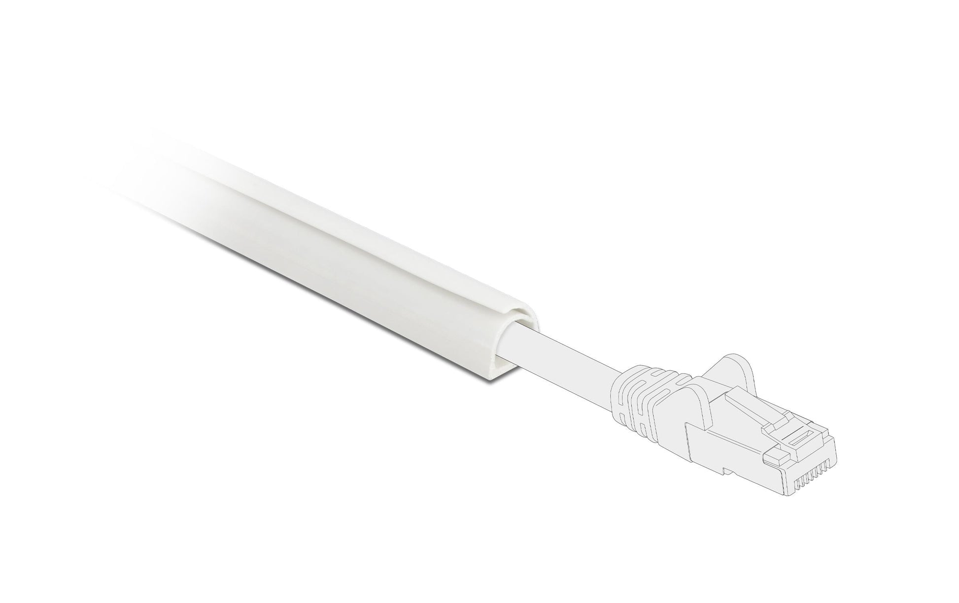 DeLOCK Wandkanal – 10×10 mm – 1 m – PVC – Weiss, selbstklebend, 1 Stk.