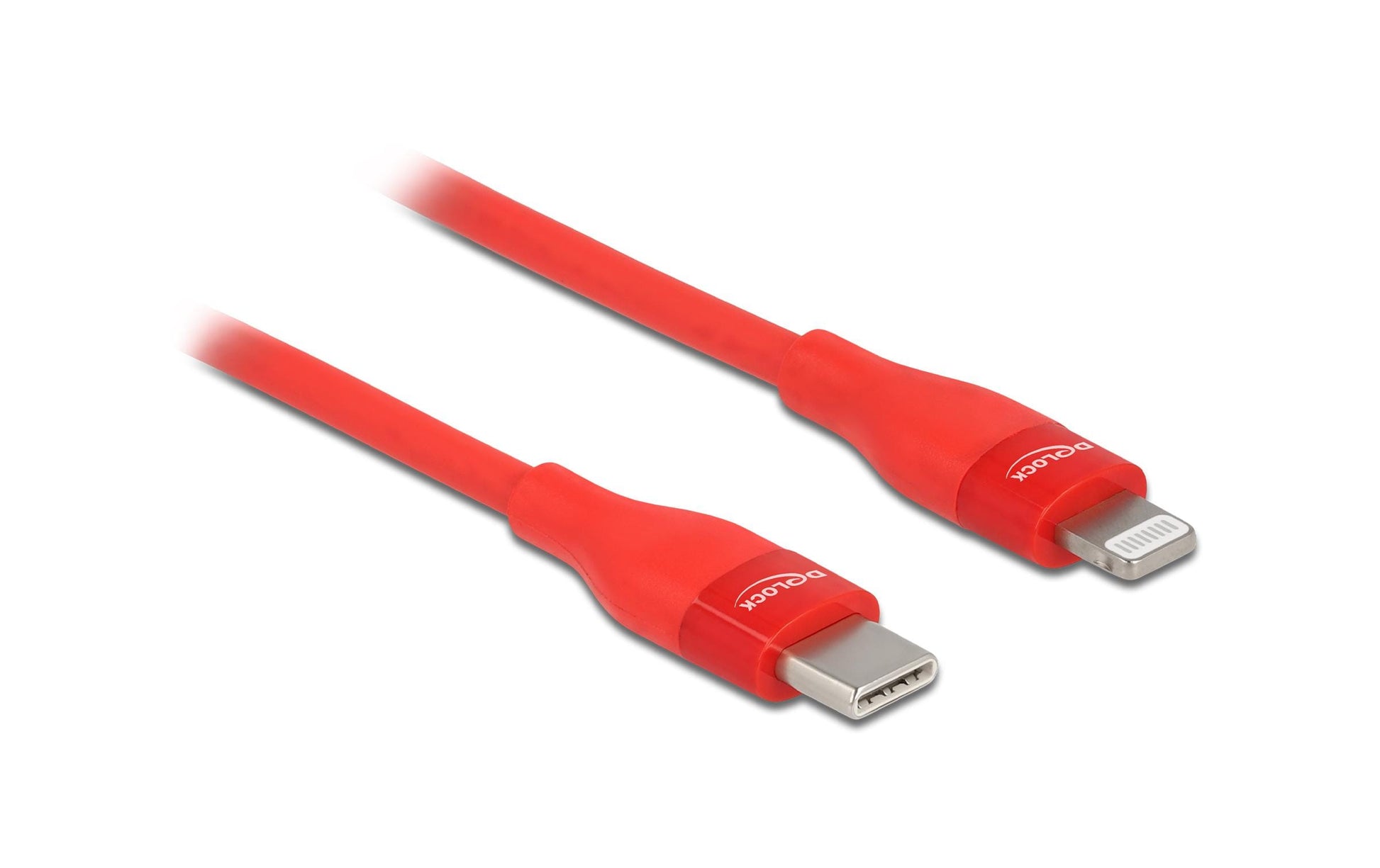 DeLOCK Daten- & Ladekabel – USB-C auf Lightning 0,5 m, MFi-zertifiziert, Rot – für iPhone/iPad