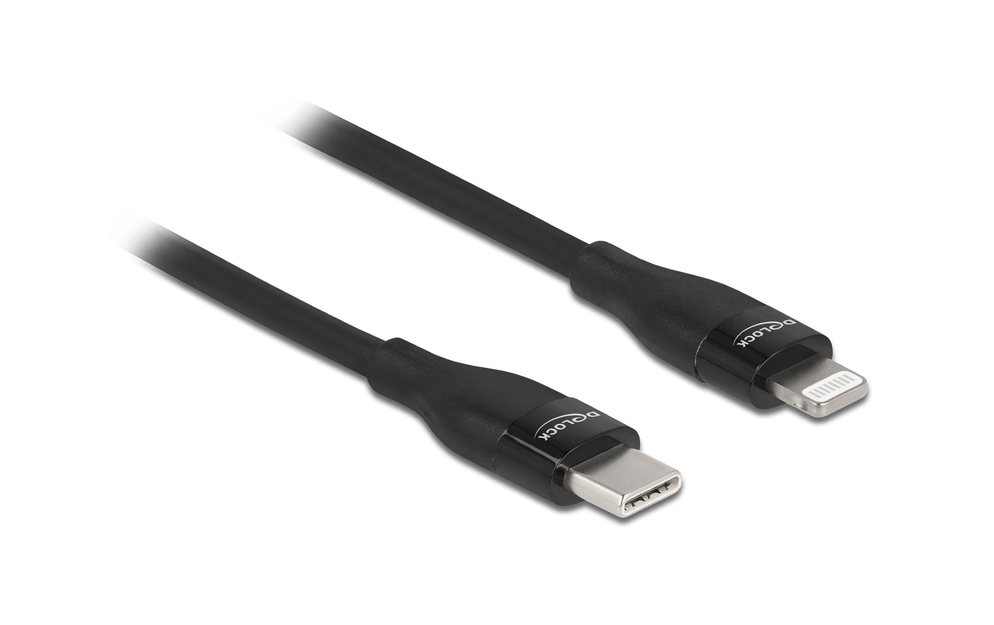 DeLOCK Daten- & Ladekabel – USB-C auf Lightning 0,5 m, MFi zertifiziert, 27 W, Schwarz – für iPhone/iPad