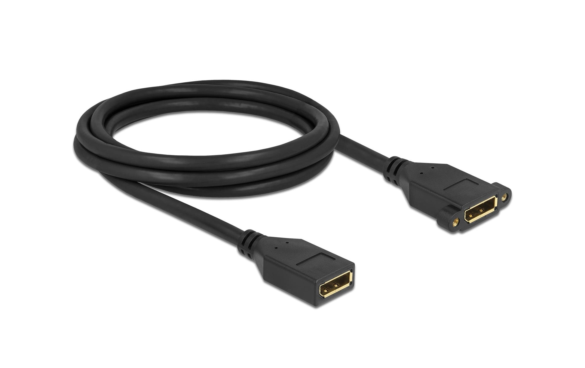 DeLOCK DisplayPort-zu-DisplayPort Verlängerungskabel – 2 m, DisplayPort 1.2, rund, geschirmt, schwarz