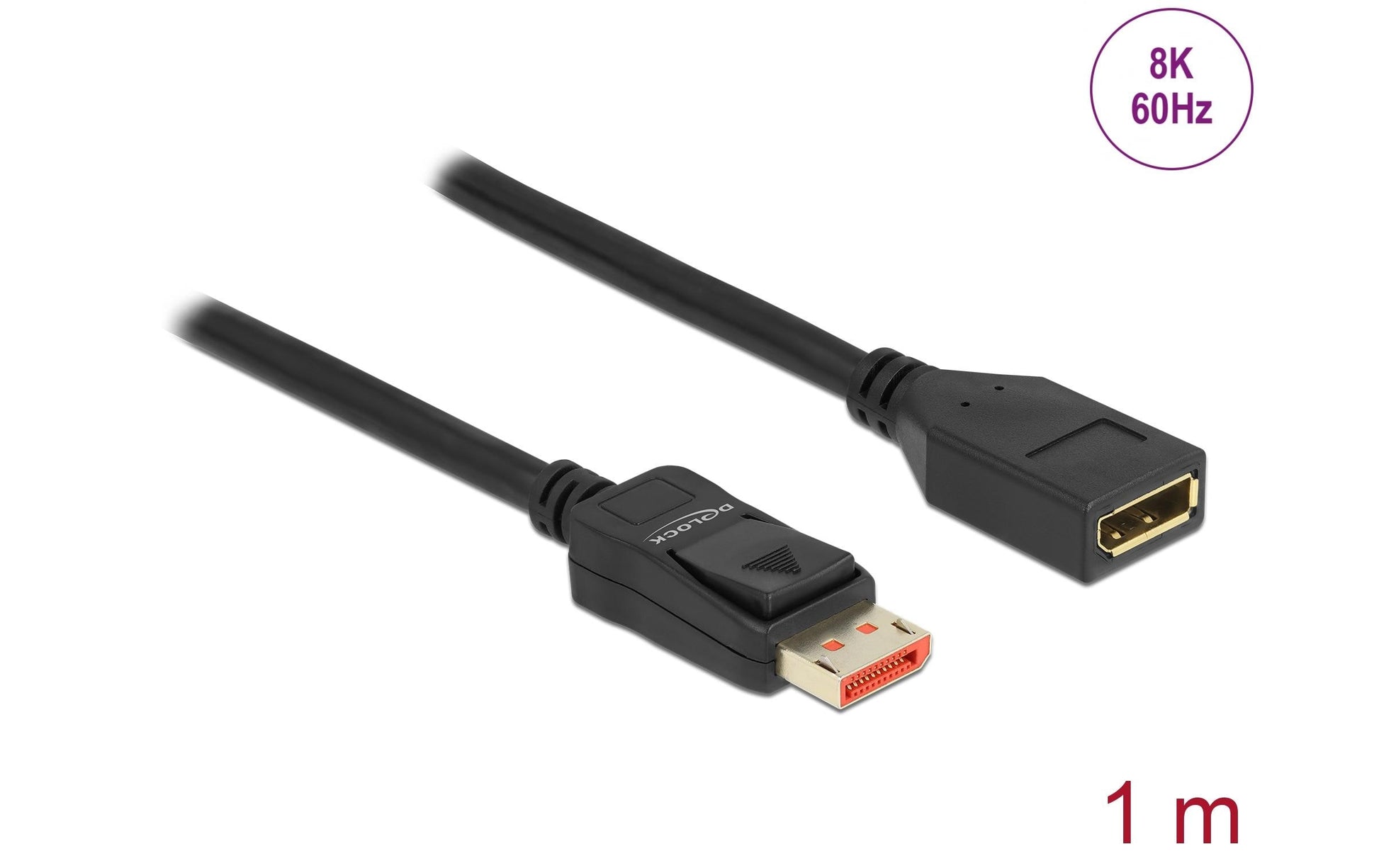DeLOCK DisplayPort Verlängerung DP 1.4 – 8K 60 Hz – 1 m