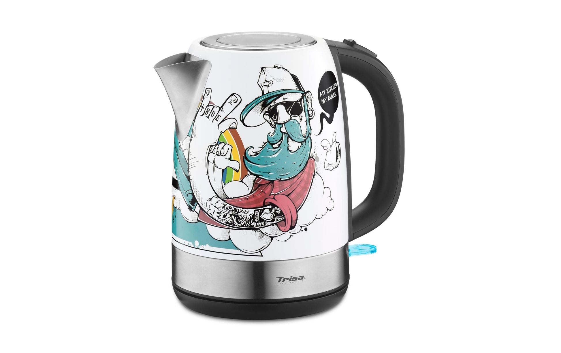 Trisa Street Art Wasserkocher – 1,7 l, Edelstahl, Mehrfarbig