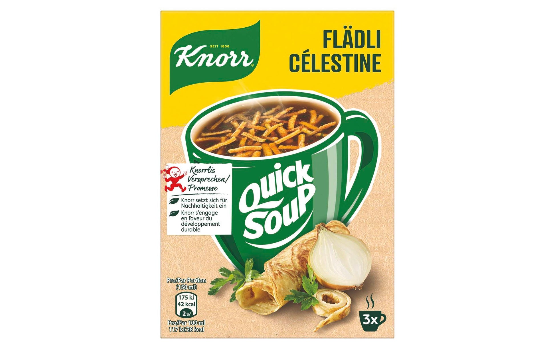 Knorr Quick Soup Suppe Flädli & Gemüse, vegetarisch – 34 g