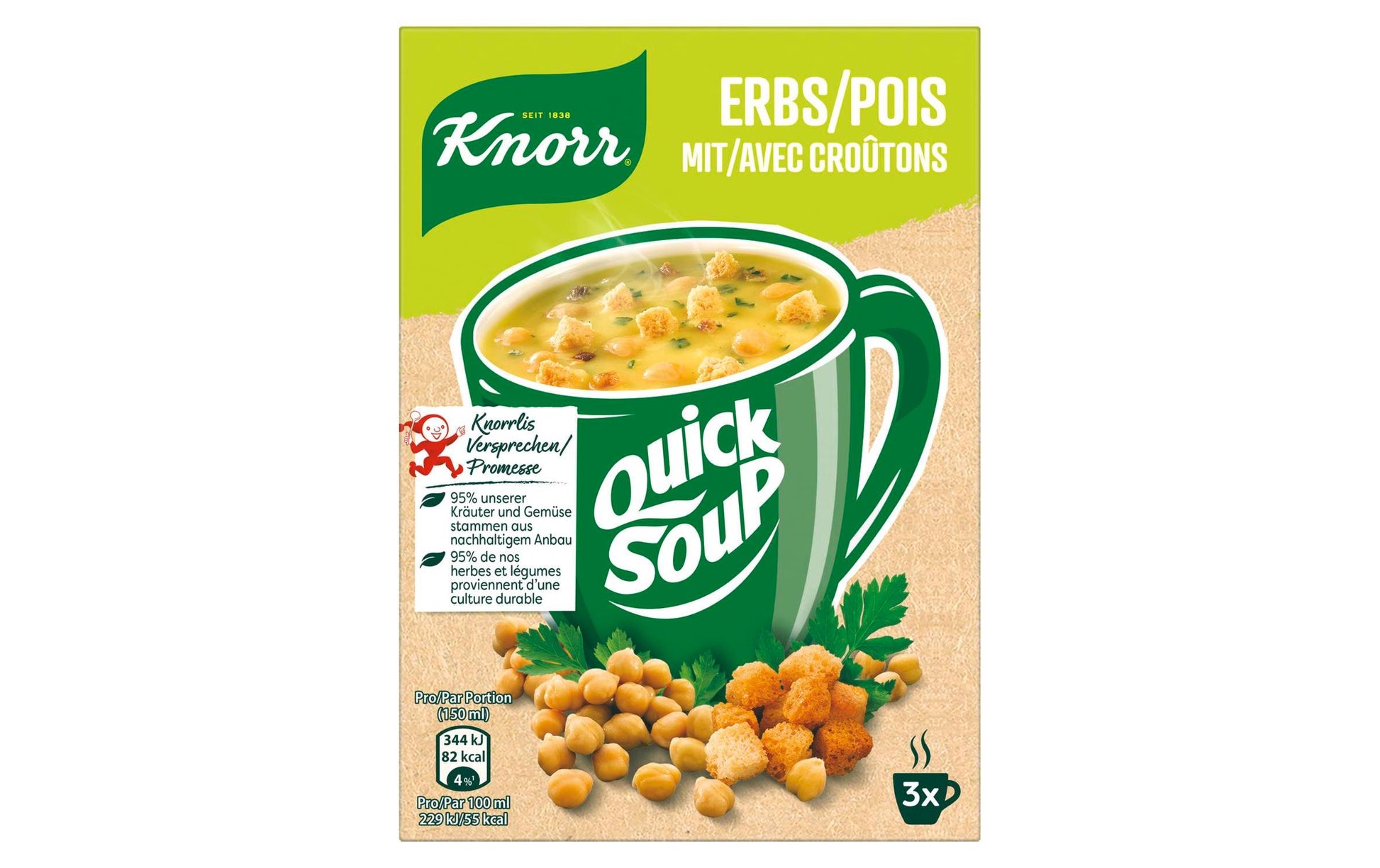 Knorr Erbsensuppe & Croûtons – 62 g