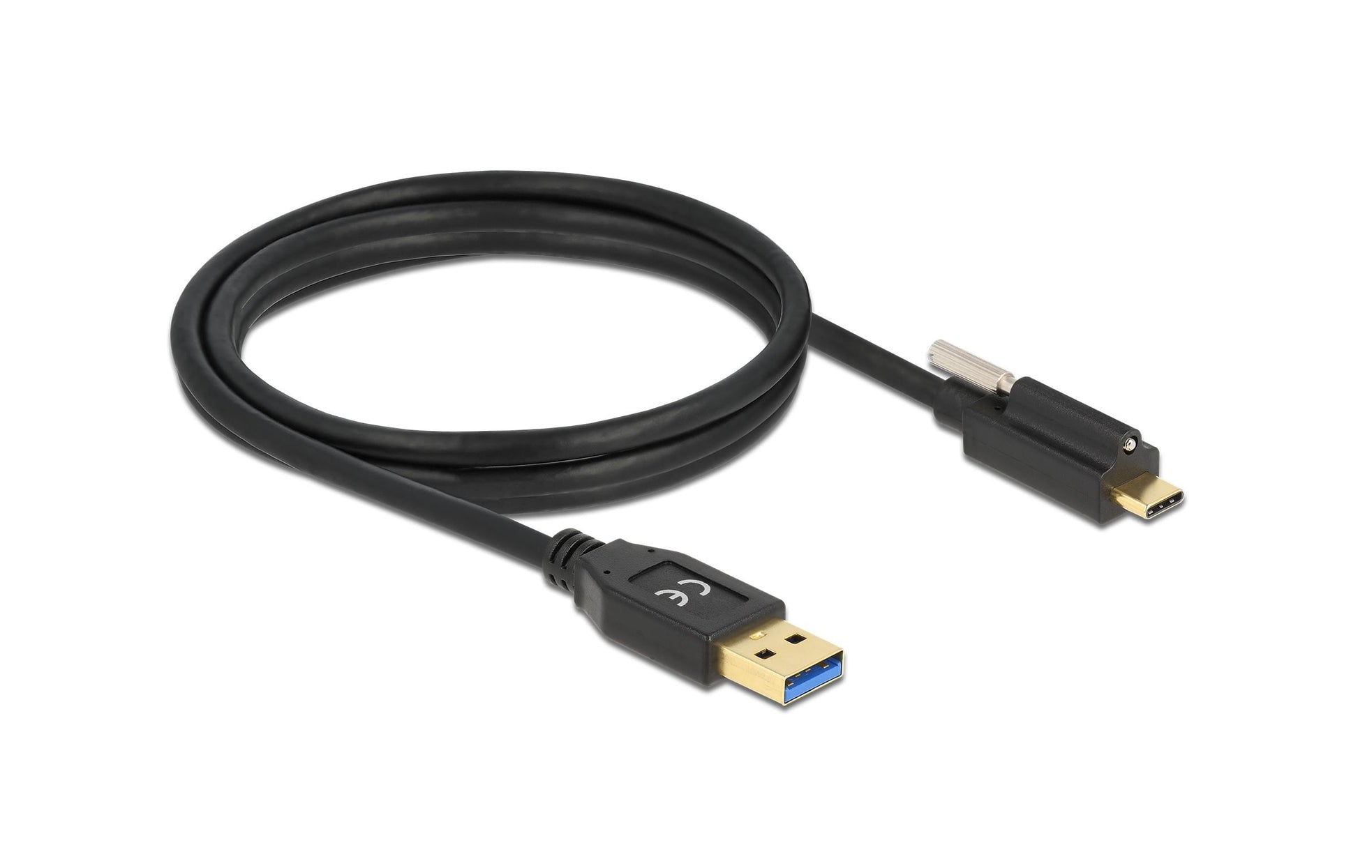 DeLOCK USB-A auf USB-C Kabel – USB 3.2 Gen 2 (10 Gbit/s) – 1,5 m – verschraubbar – schwarz
