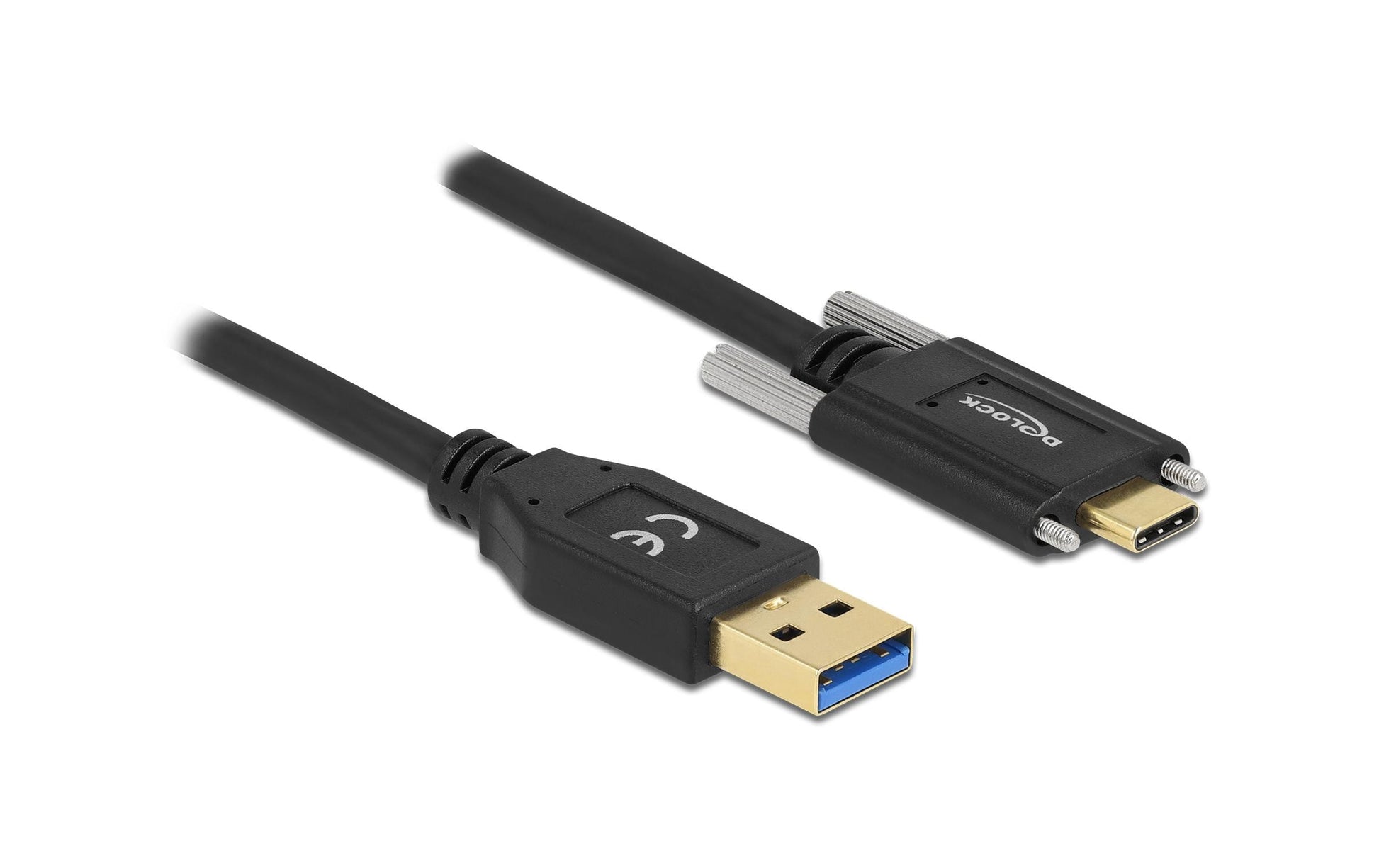 DeLOCK USB-A auf USB-C Kabel – USB 3.2 Gen 2 (10 Gbit/s) – 1,5 m – Goldstecker – Schwarz