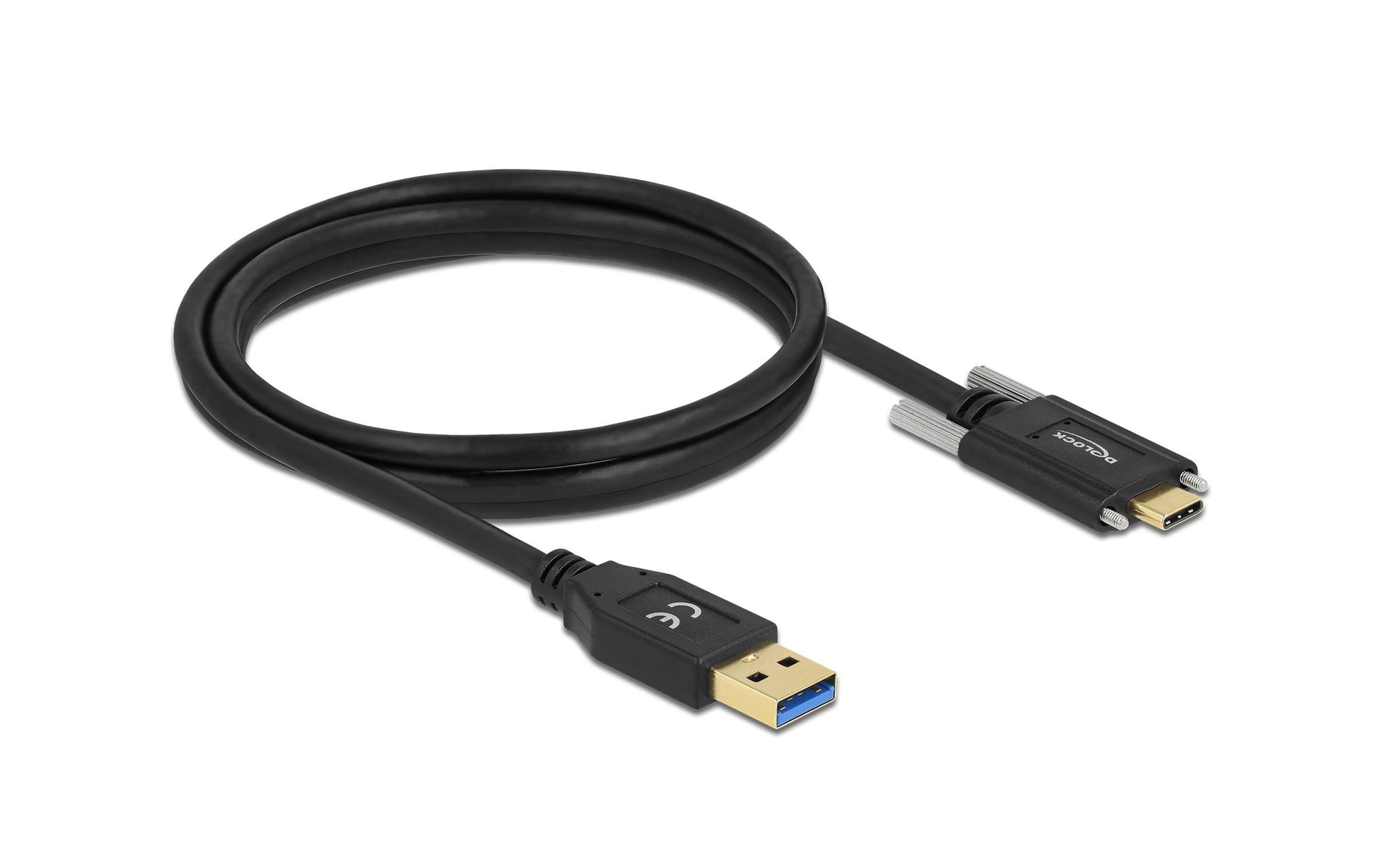 DeLOCK USB-A auf USB-C Kabel – USB 3.2 Gen 2 (10 Gbit/s) – 1,5 m – Goldstecker – Schwarz