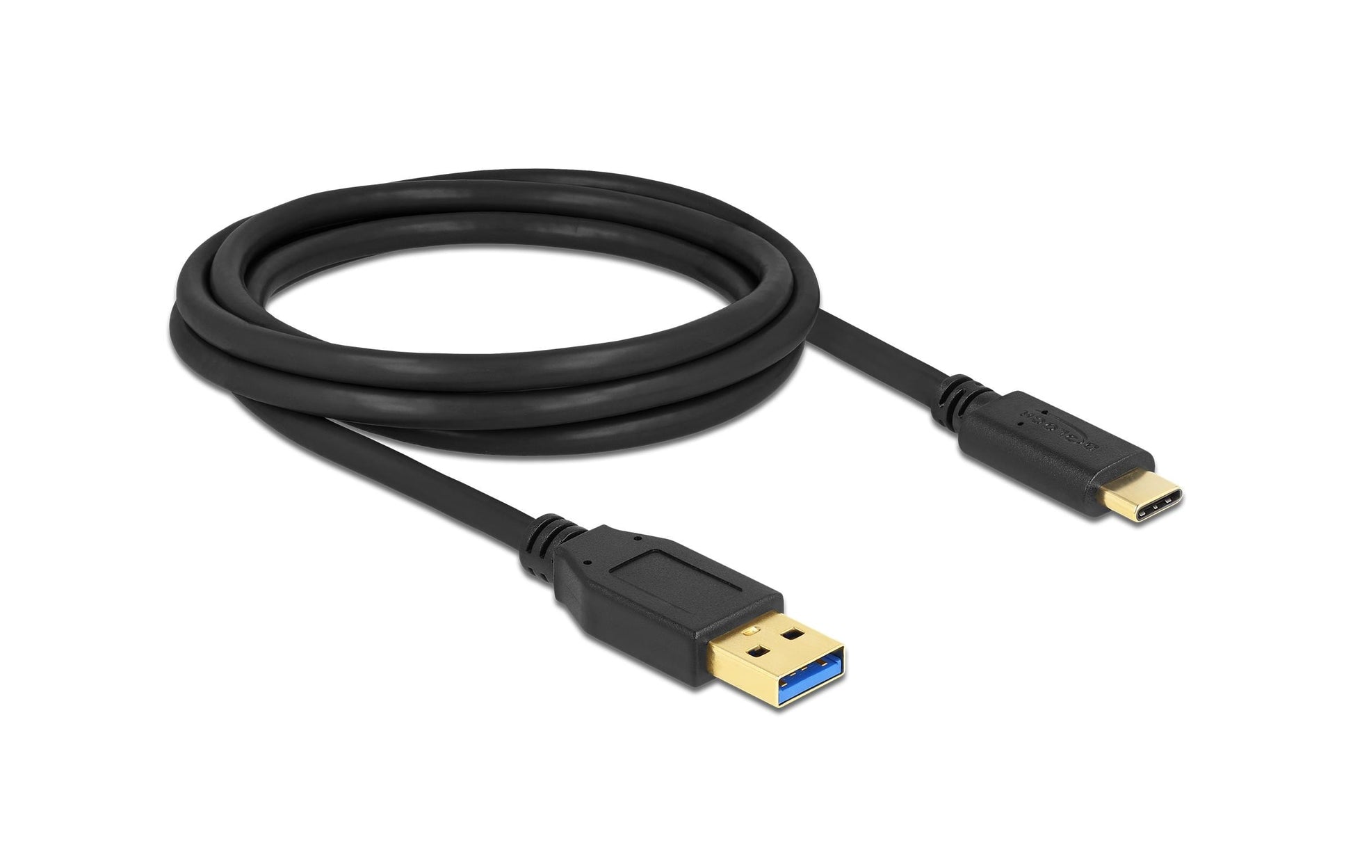 DeLOCK USB-A auf USB-C Kabel – USB 3.2 Gen 1 (5 Gbit/s) – 2 m – Schwarz