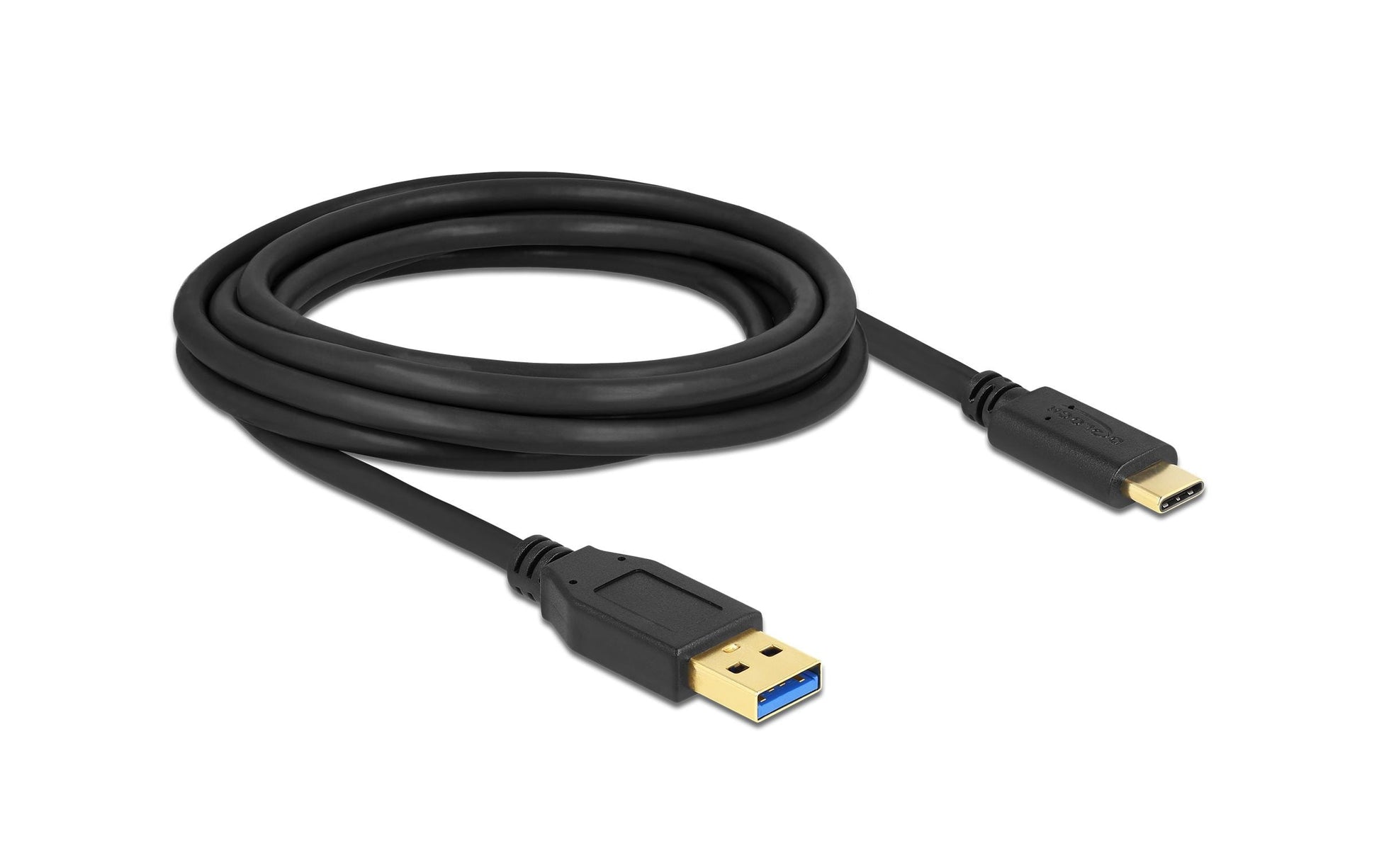 DeLOCK USB-A auf USB-C Kabel – USB 3.2 Gen 1 (5 Gbit/s) – 3 m – Schwarz