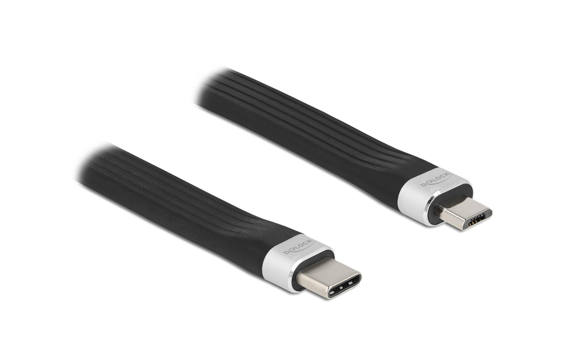 DeLOCK USB-Adapter USB-C auf Micro-USB-B – USB 2.0 (480 Mbps) – Flachbandkabel – Schwarz