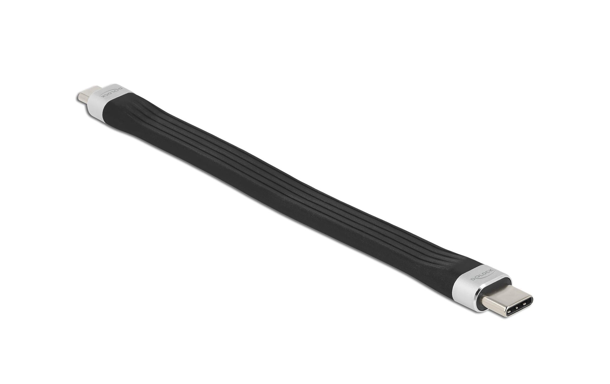 DeLOCK USB-Adapter USB-C auf Micro-USB-B – USB 2.0 (480 Mbps) – Flachbandkabel – Schwarz