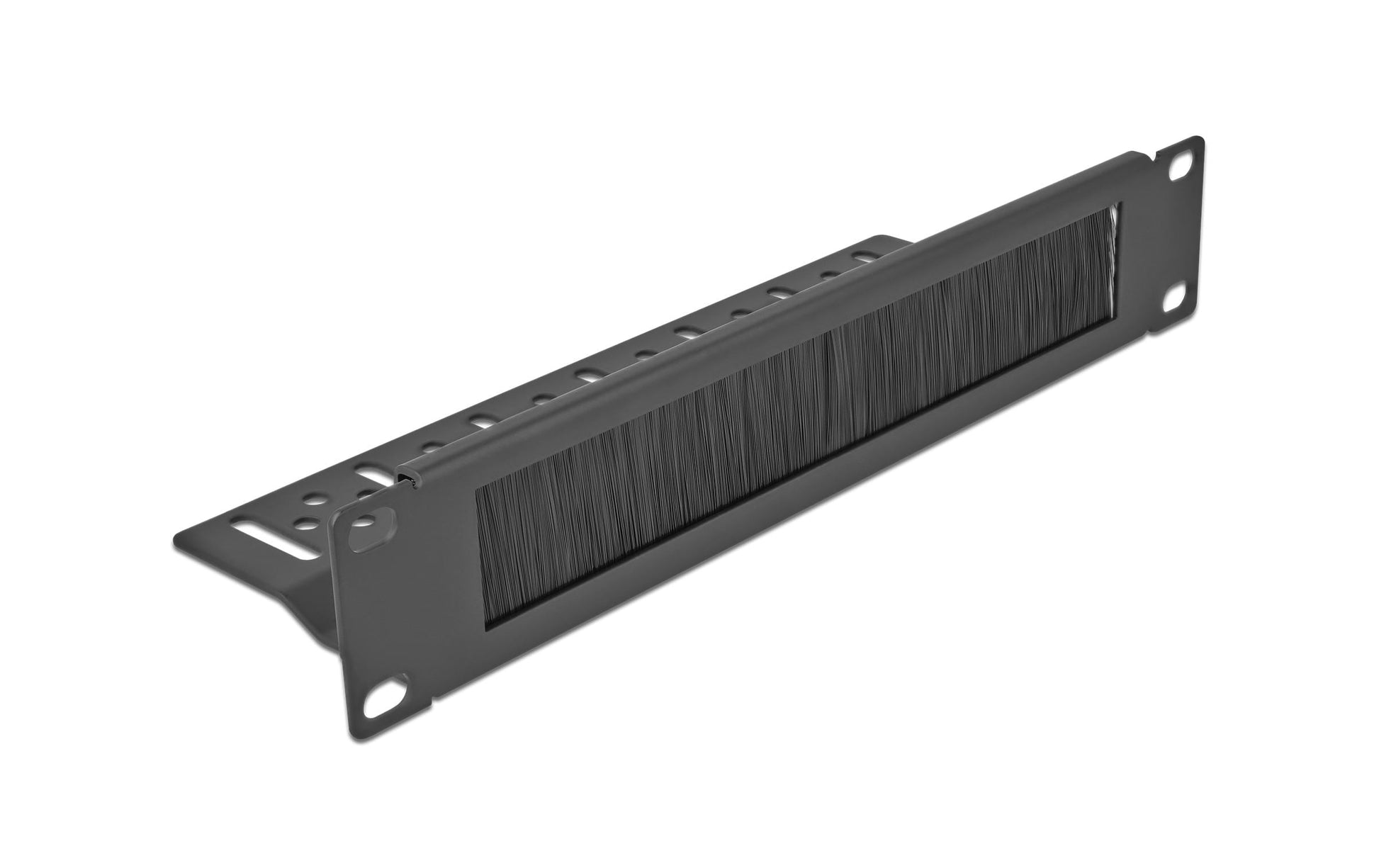 DeLOCK 10" Bürstenleiste – Kabelmanagementtafel, 19", 1U, 0,254 m Tiefe, Metall, Schwarz, 1 Stück