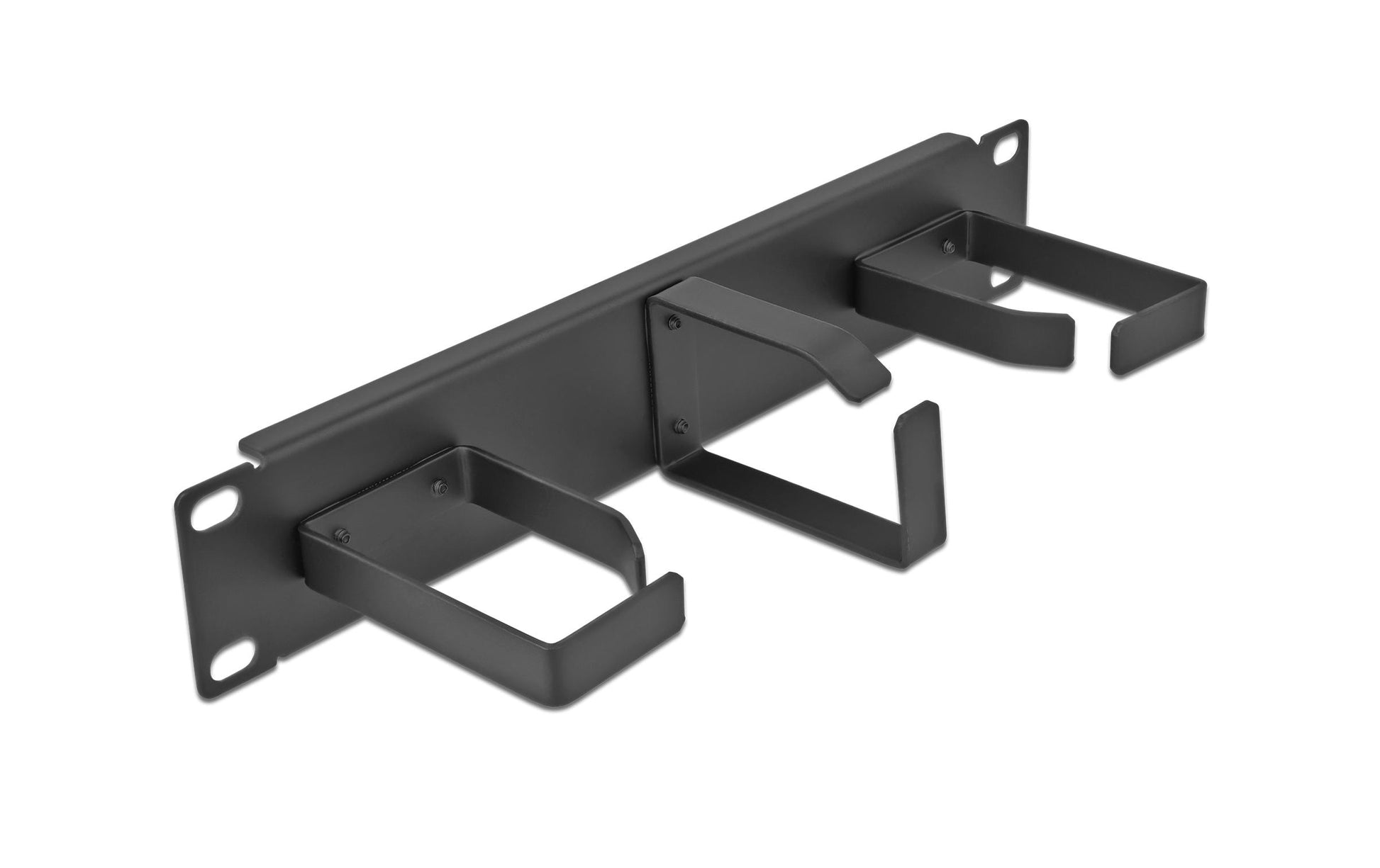 DeLOCK Kabelmanagementtafel – 19", 1U, Metall, Schwarz, Tiefe 254 mm
