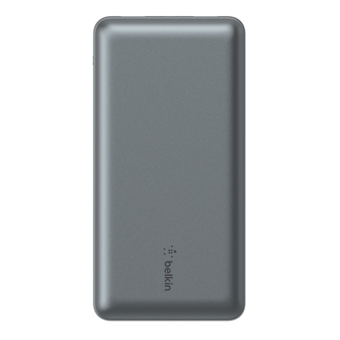Belkin Powerbank 20000 mAh, PD 39 W, 1× USB-C, 2× USB-A, für Smartphones, Tablets und Smartwatches, Grau
