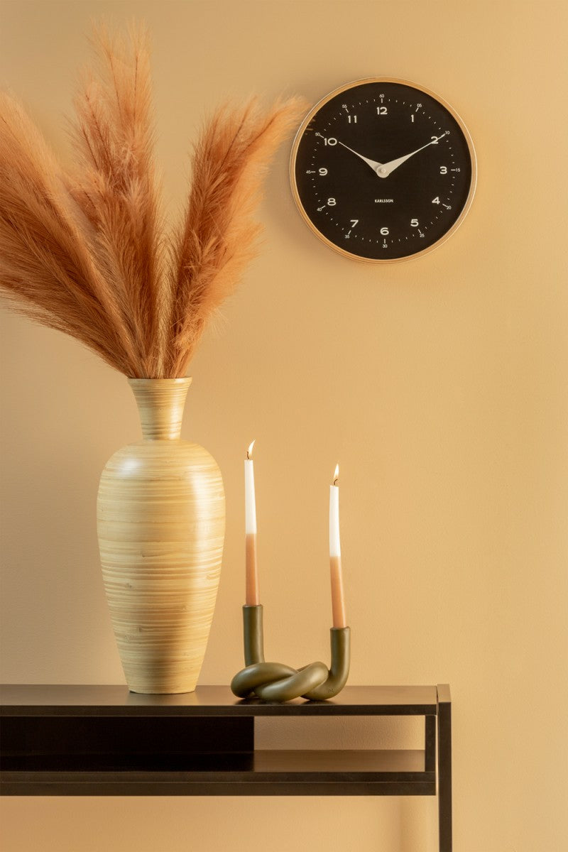 Karlsson Wanduhr – Analog, lautlos, Ø 30 cm, schwarz, Holz