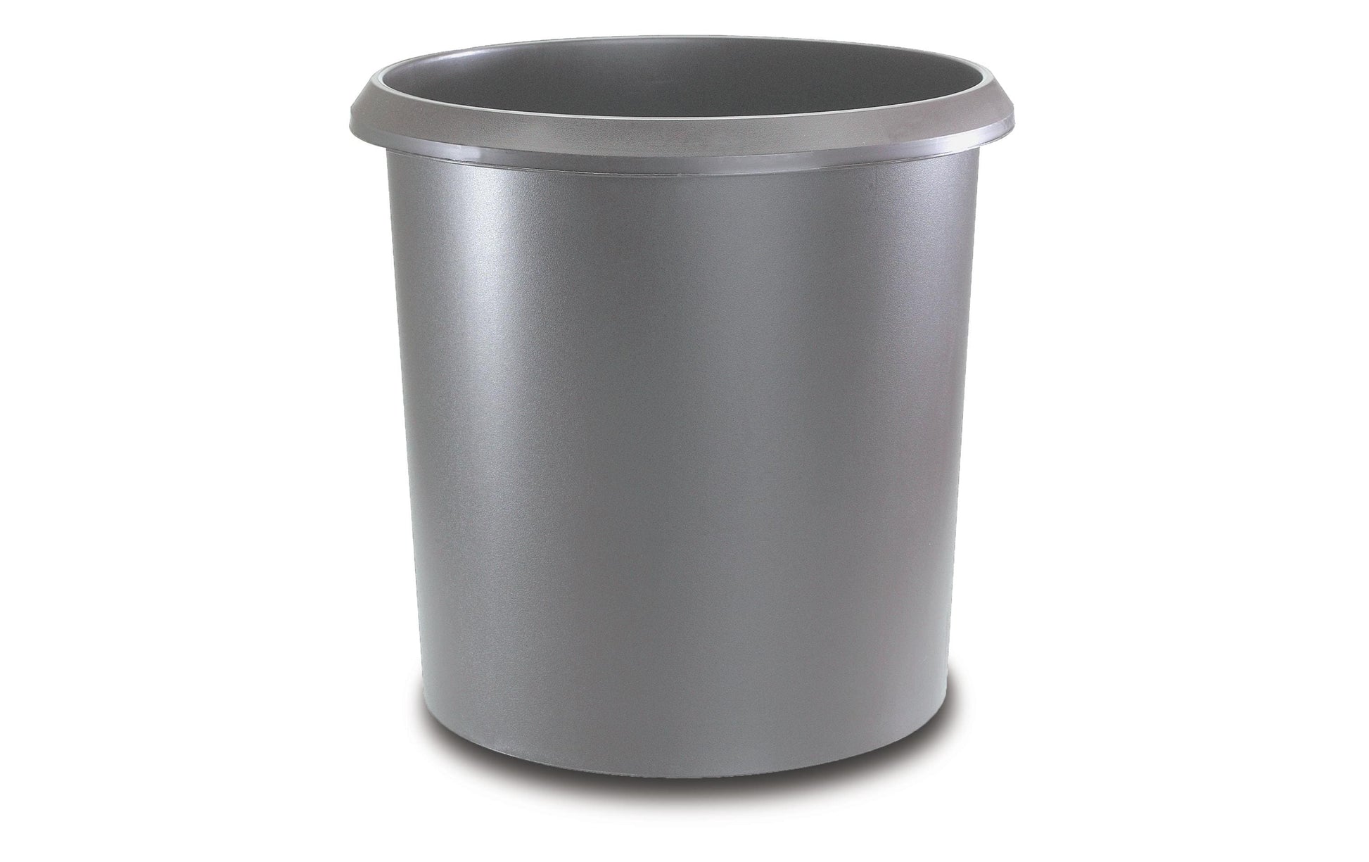 Laufer Papierkorb – 18 l – Kunststoff, rund – grau