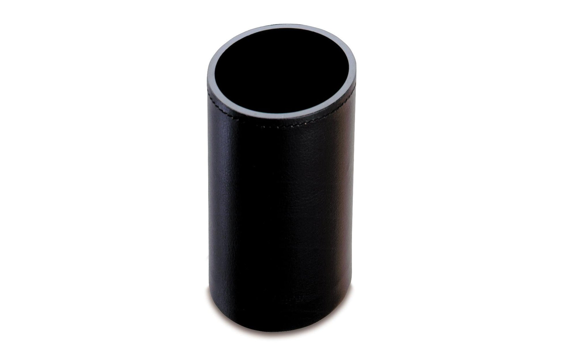 Laufer Läufer Monza Stifteköcher – 1 Fach, Schwarz, Kunstleder, Ø 70 × H 100 mm