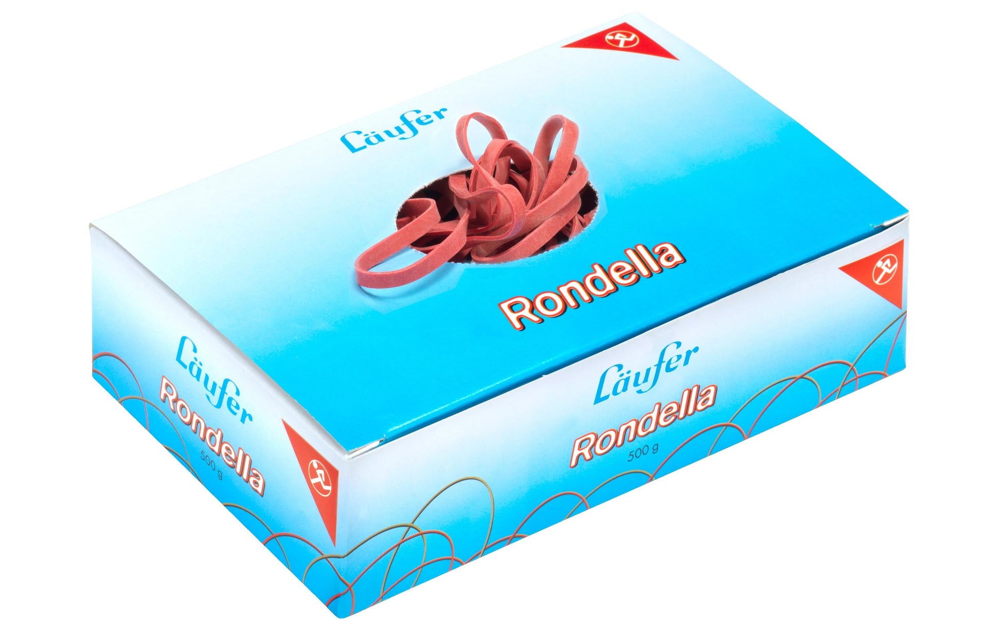 Laufer Läufer Gummibänder – 10 × 130 mm, Ø 85 mm, rot, Naturkautschuk, 500 g