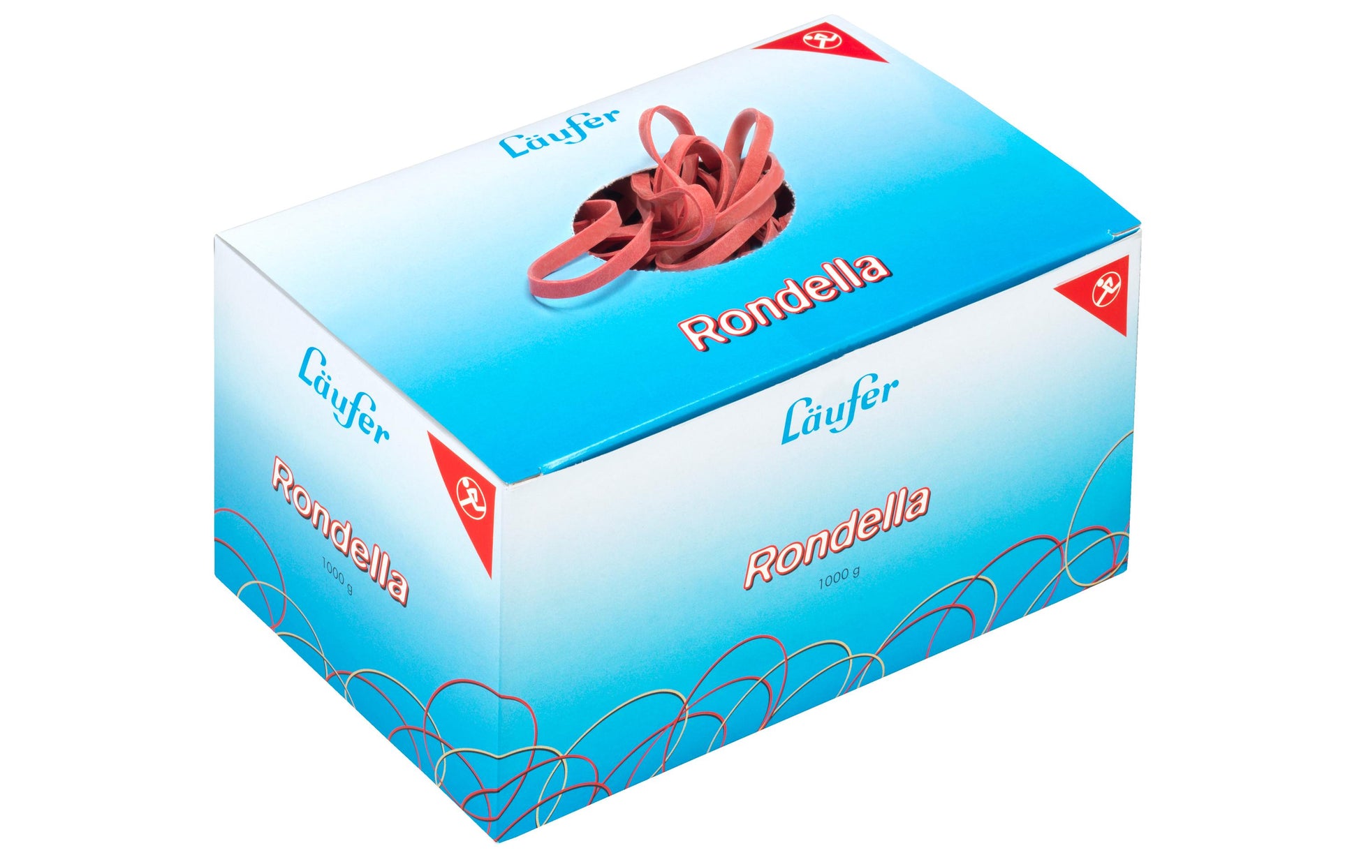 Laufer RONDELLA Läufer Gummibänder – 4 × 80 mm, Ø 50 mm, rot, Naturkautschuk, 1’000 g