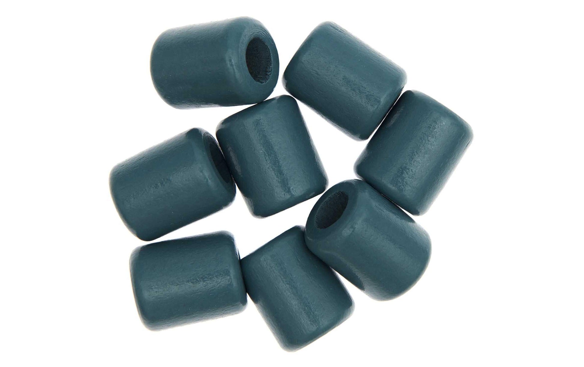 Rico Design Holzperlen, quadratisch – Petrol – 24 × 24 × 24 mm, Loch 10 mm – 8 Stk.