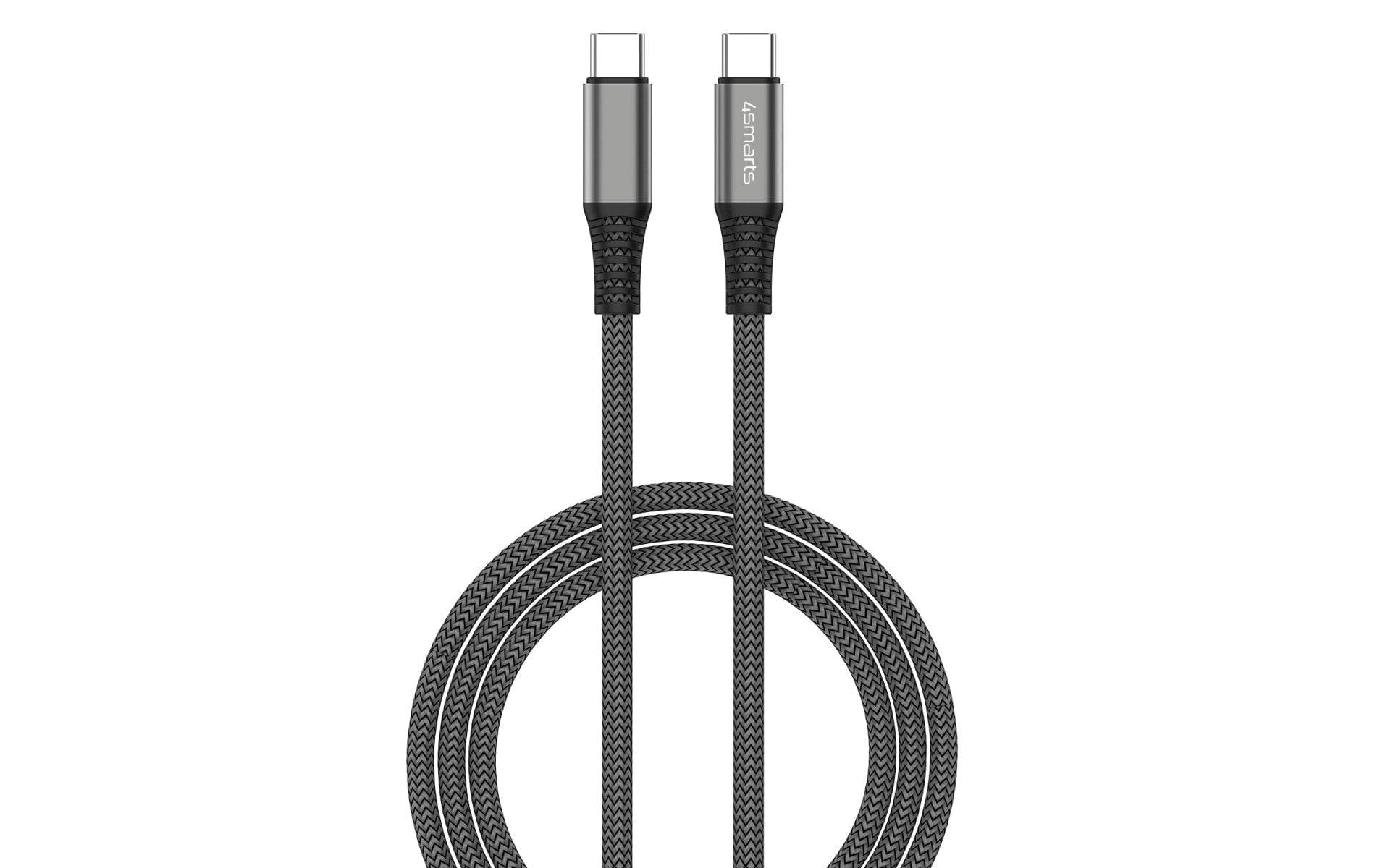 4smarts Daten- & Ladekabel – USB-C auf USB-C 3 m, 100 W, geflochten – für USB-C Geräte