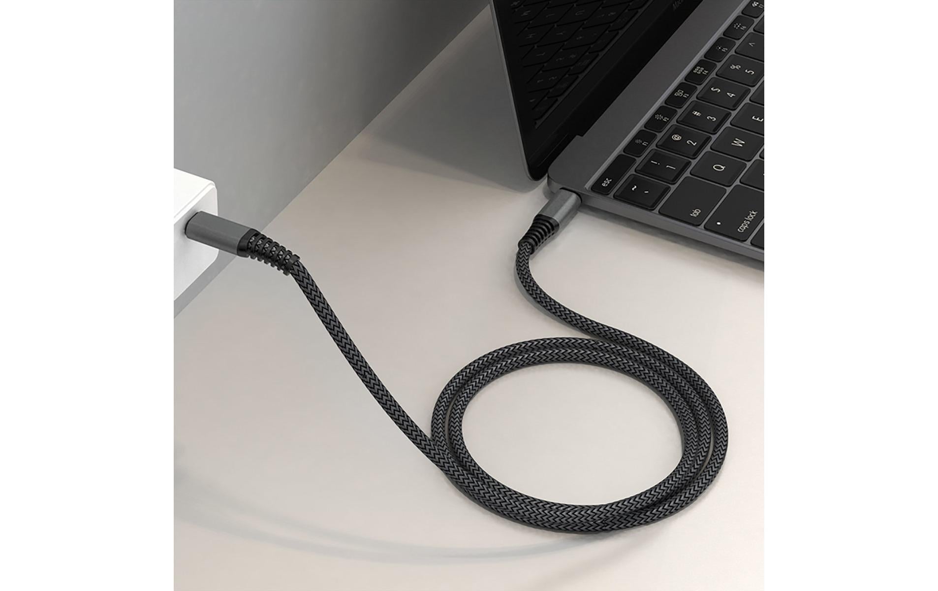 4smarts Daten- & Ladekabel – USB-C auf USB-C 3 m, 100 W, geflochten – für USB-C Geräte