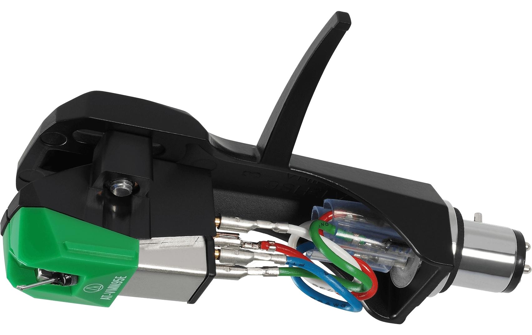 Audio-Technica AT-VM95E/H – Phono-Tonabnehmer (Moving Magnet), 4 mV, inkl. Headshell, Schwarz