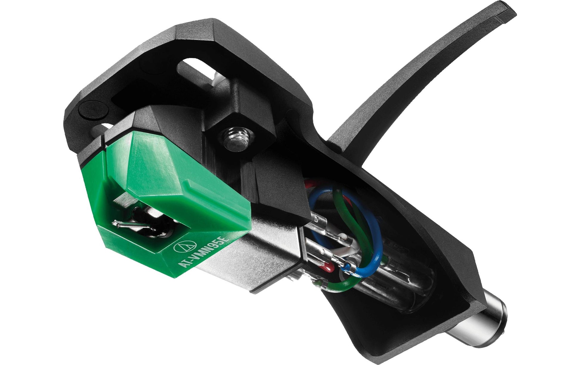Audio-Technica AT-VM95E/H – Phono-Tonabnehmer (Moving Magnet), 4 mV, inkl. Headshell, Schwarz