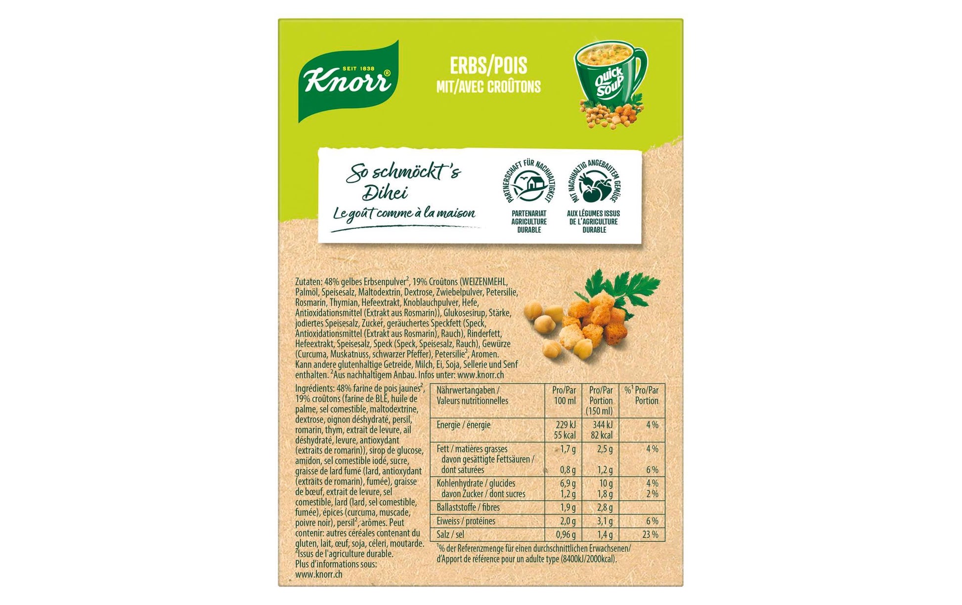 Knorr Erbsensuppe & Croûtons – 62 g