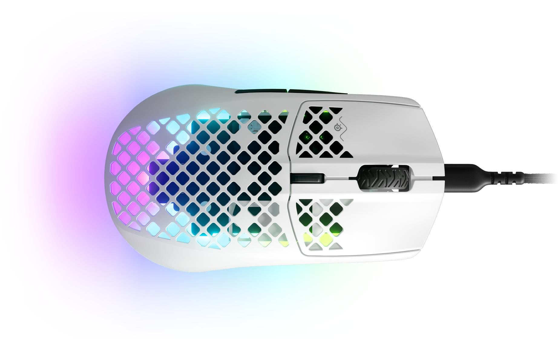 SteelSeries Aerox 3 – Gaming-Maus – Kabelgebunden (USB-C), 8500 DPI, RGB-Beleuchtung, rechts, Weiss