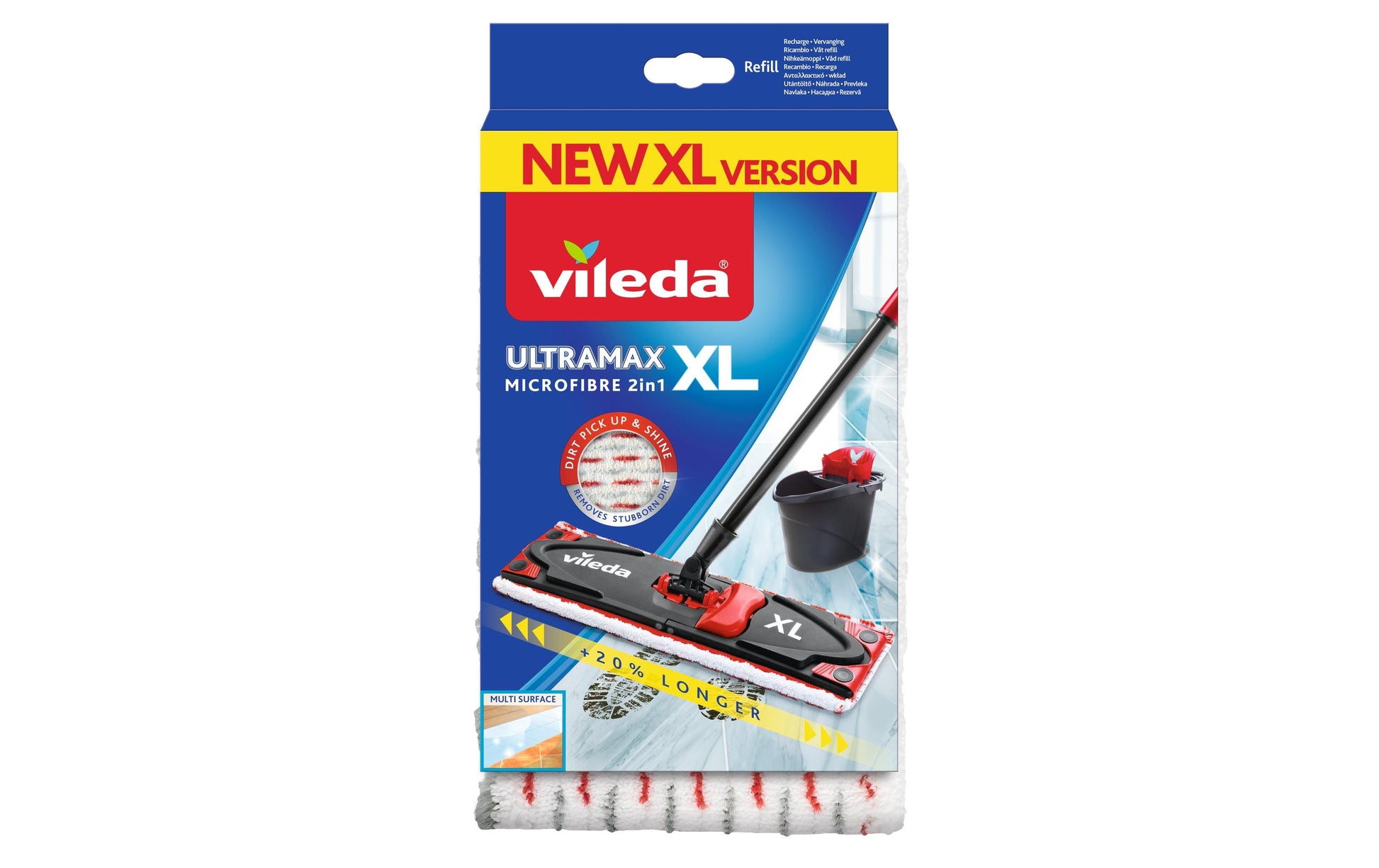 Vileda Mopp-Pad UltraMax XL Bezug Universal – für UltraMax XL System – 42 × 14 cm – 1 Stk.
