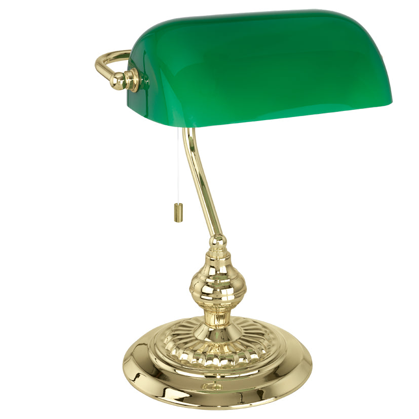 EGLO Tischleuchte BANKER 1 – E27, 60 W, IP20, 39 cm – Messing