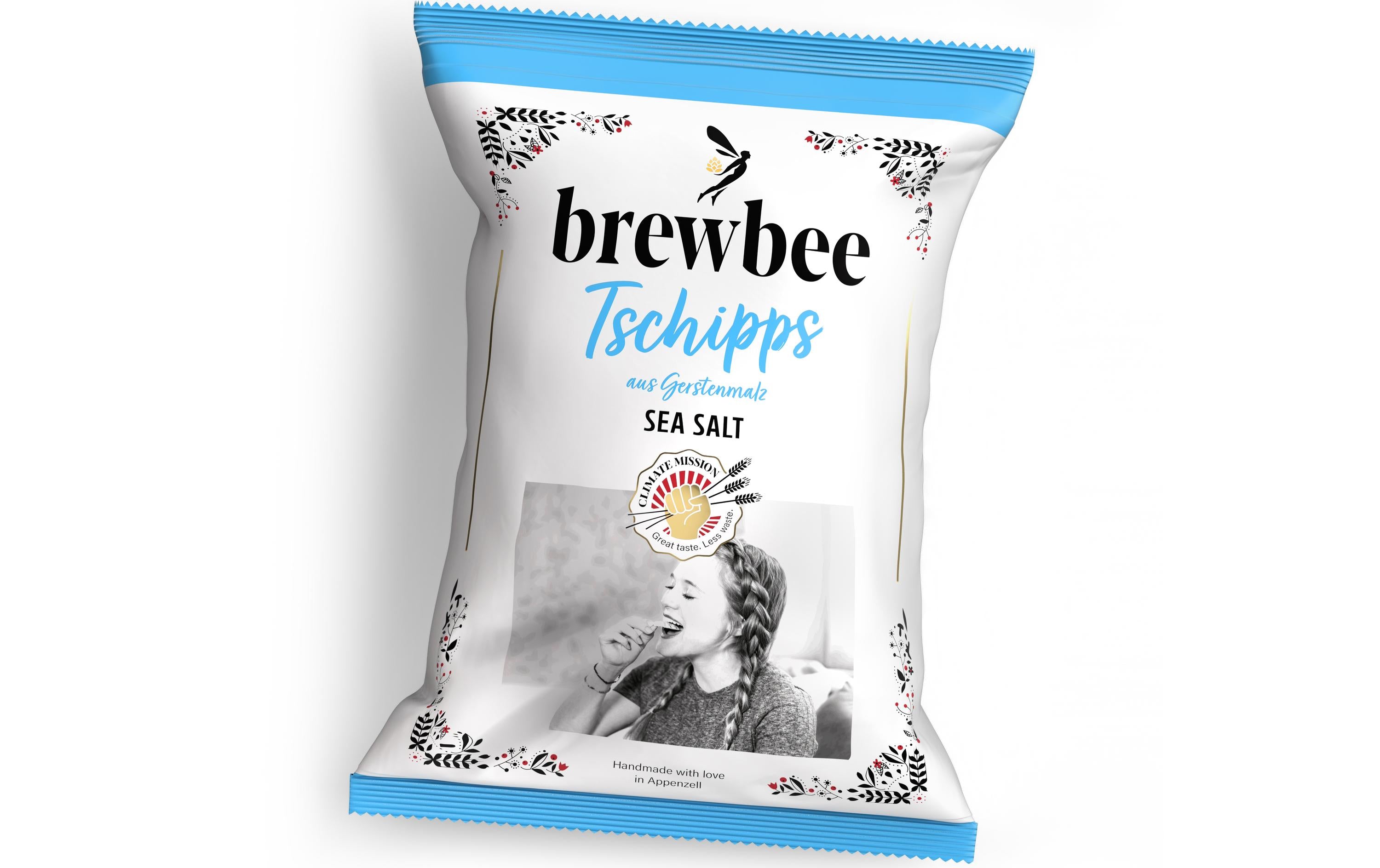 Brewbee Tschipps Chips – Meersalz, Vegan – 90 g