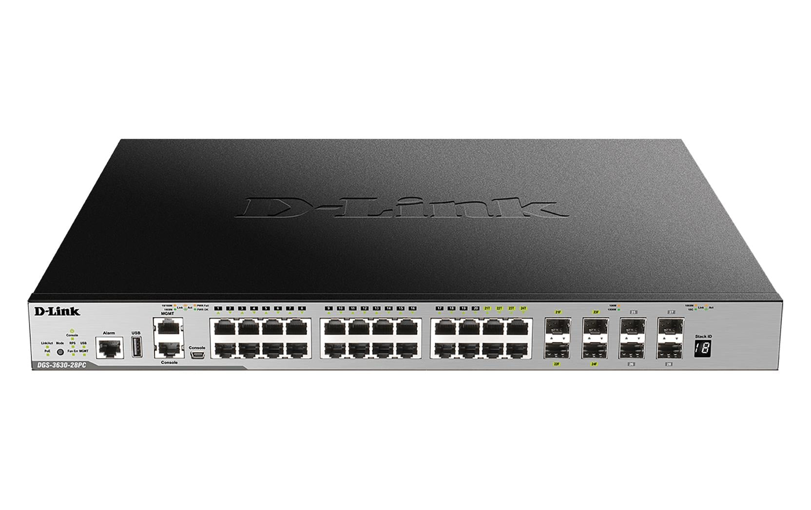 D-Link DGS-3630-28PC/SI/E – Managed Switch – 28×GbE, L3, PoE, 1U