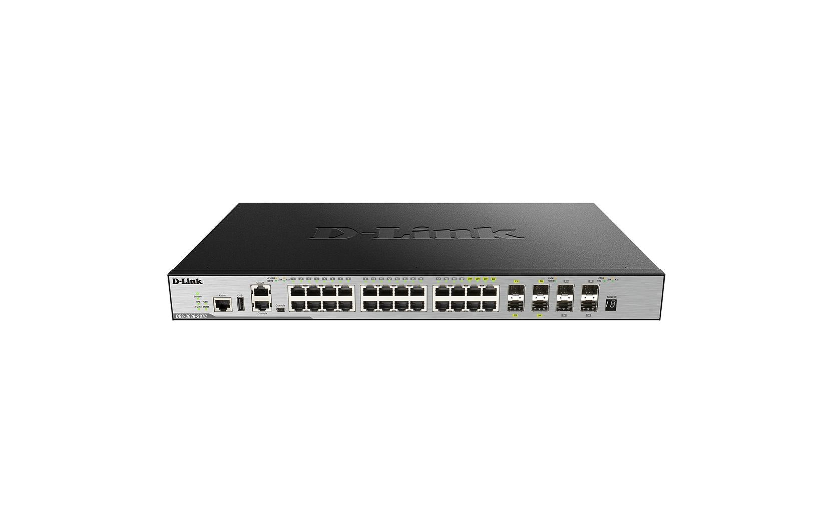 D-Link DGS-3630-28TC/SI/E – Managed Switch – 20×GbE, 4×10G SFP+, L3, 1U