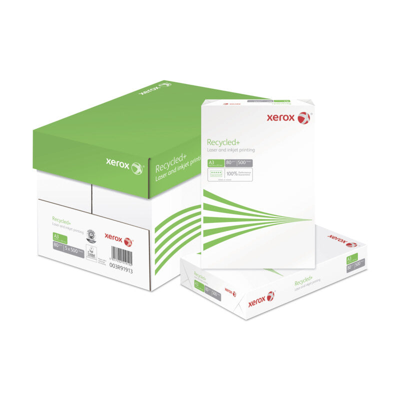 Xerox Recycled+ Recyclingpapier 100% Recycling Weiss – A3, 80 g/m², 500 Blatt