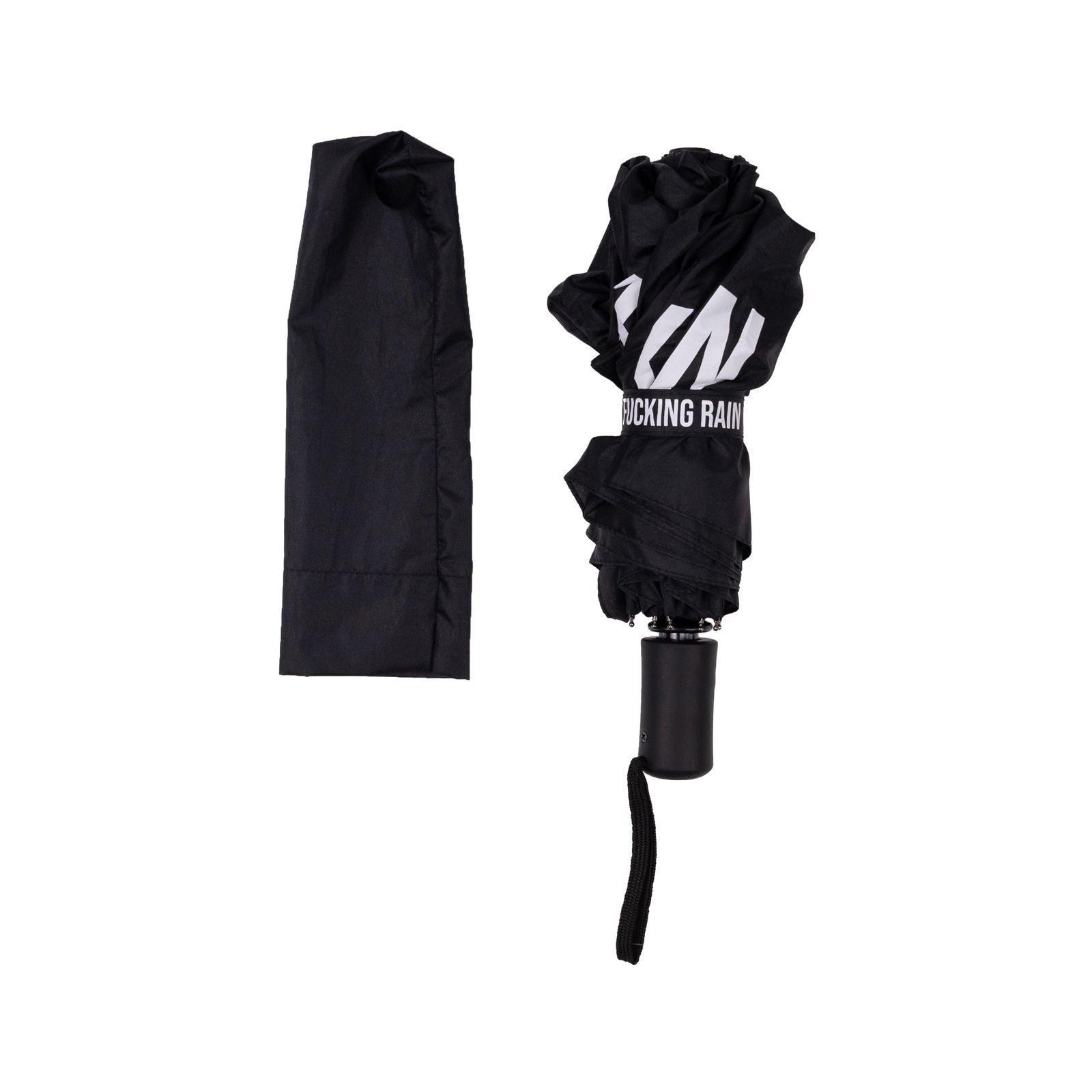 Trendform Taschenschirm Fucking Rain – Ø 6 cm, L 20 cm – schwarz