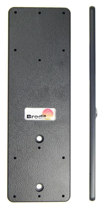 Brodit Montageplattenverlängerung – Spezialzubehör – Montageplatte, vorgebohrt, 155×50×5 mm